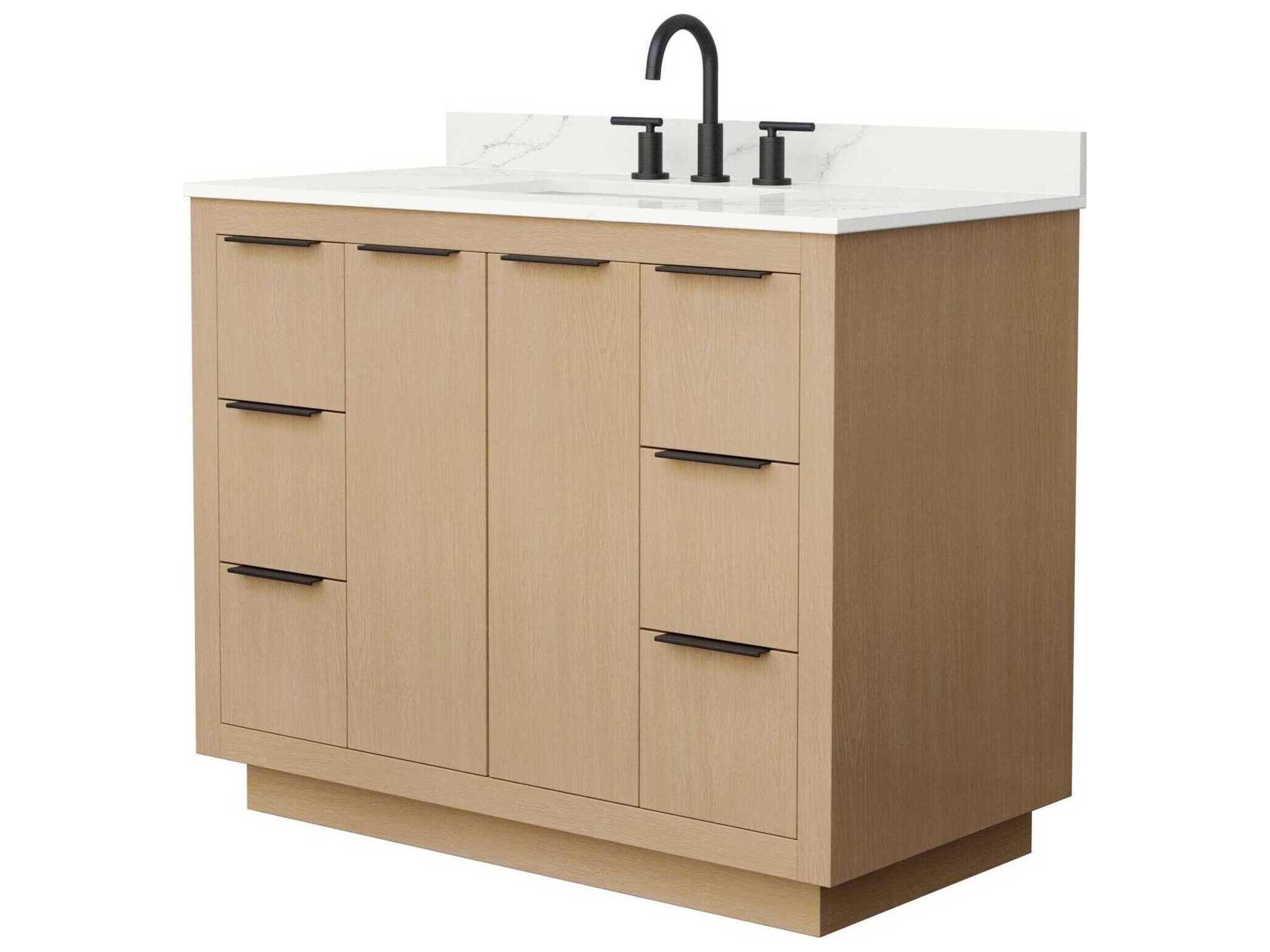 Wyndham Collection Maroni 42" Light Straw Vanity