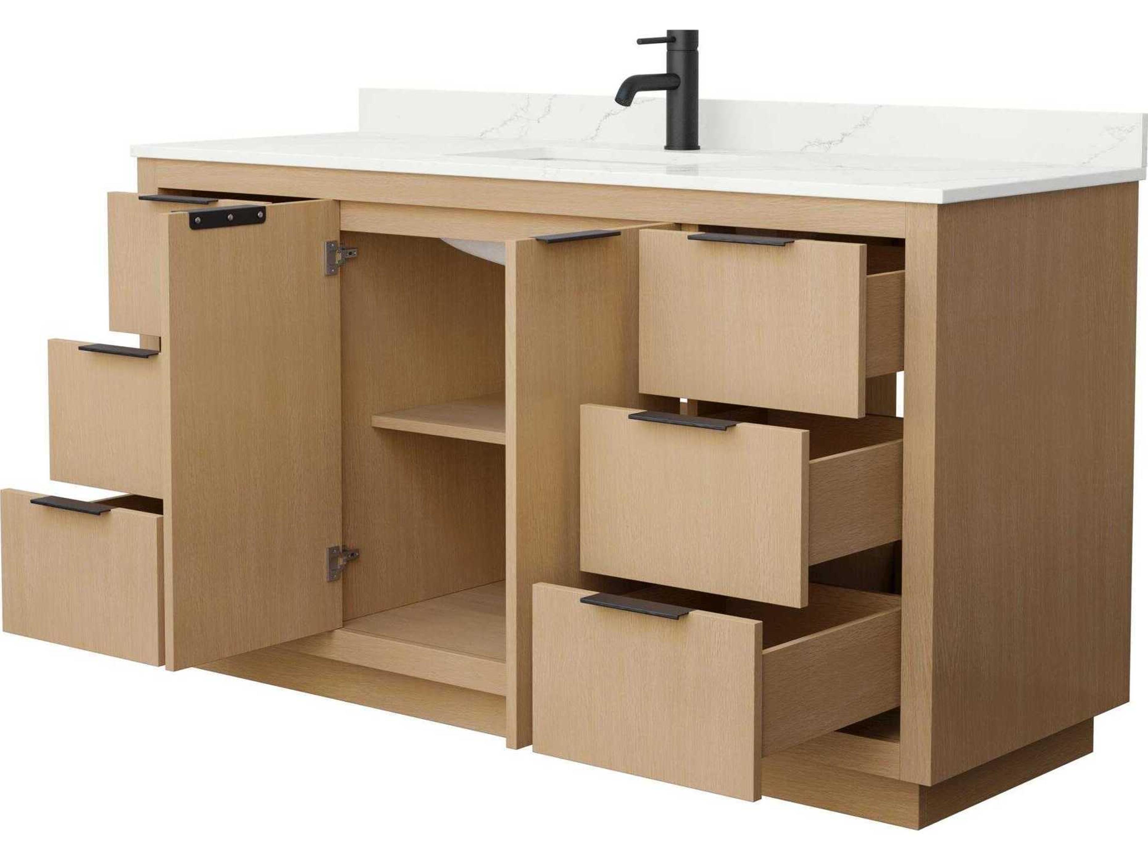 Wyndham Collection Maroni 60" Light Straw Vanity