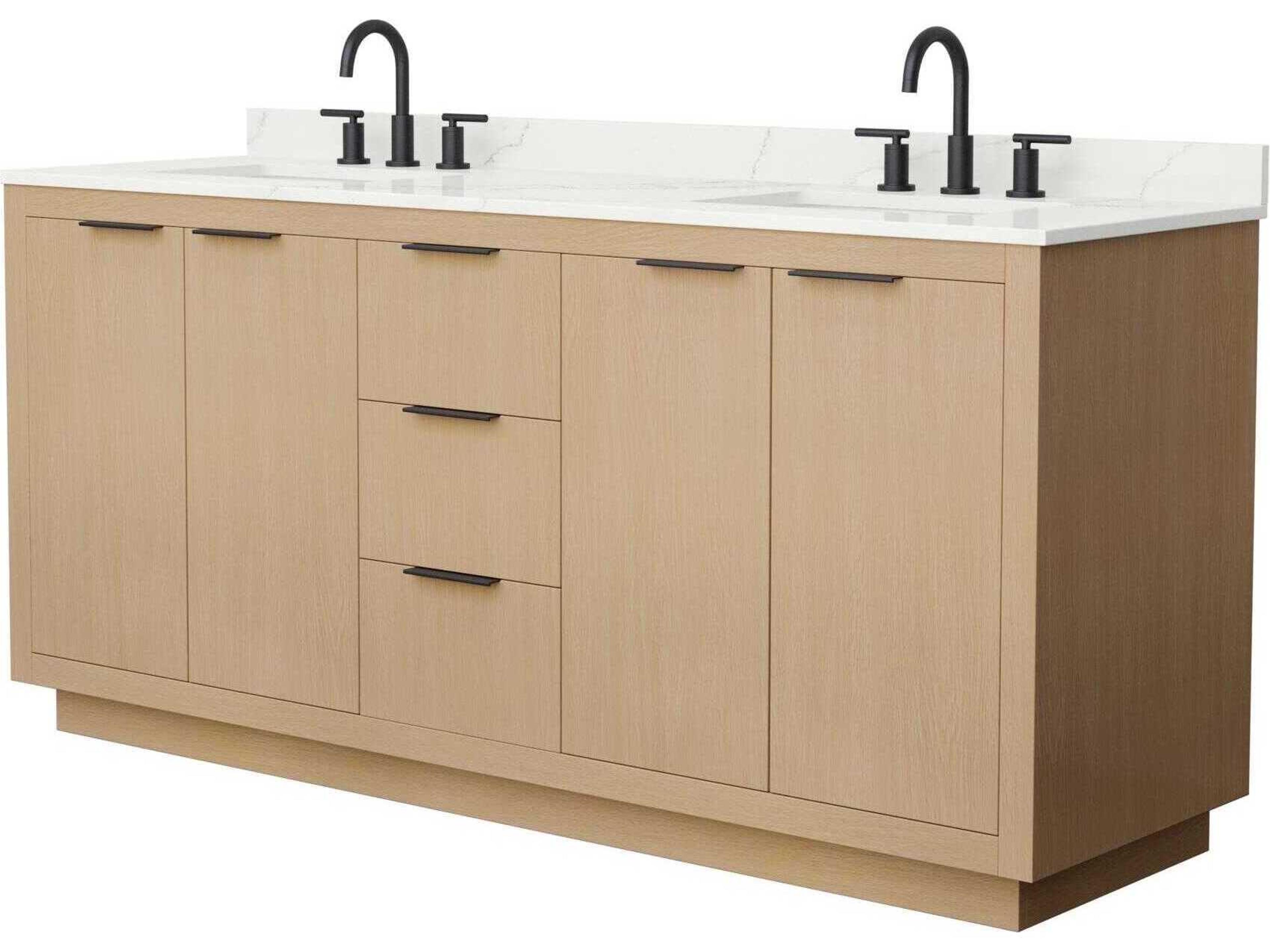 Wyndham Collection Maroni 72" Light Straw Vanity