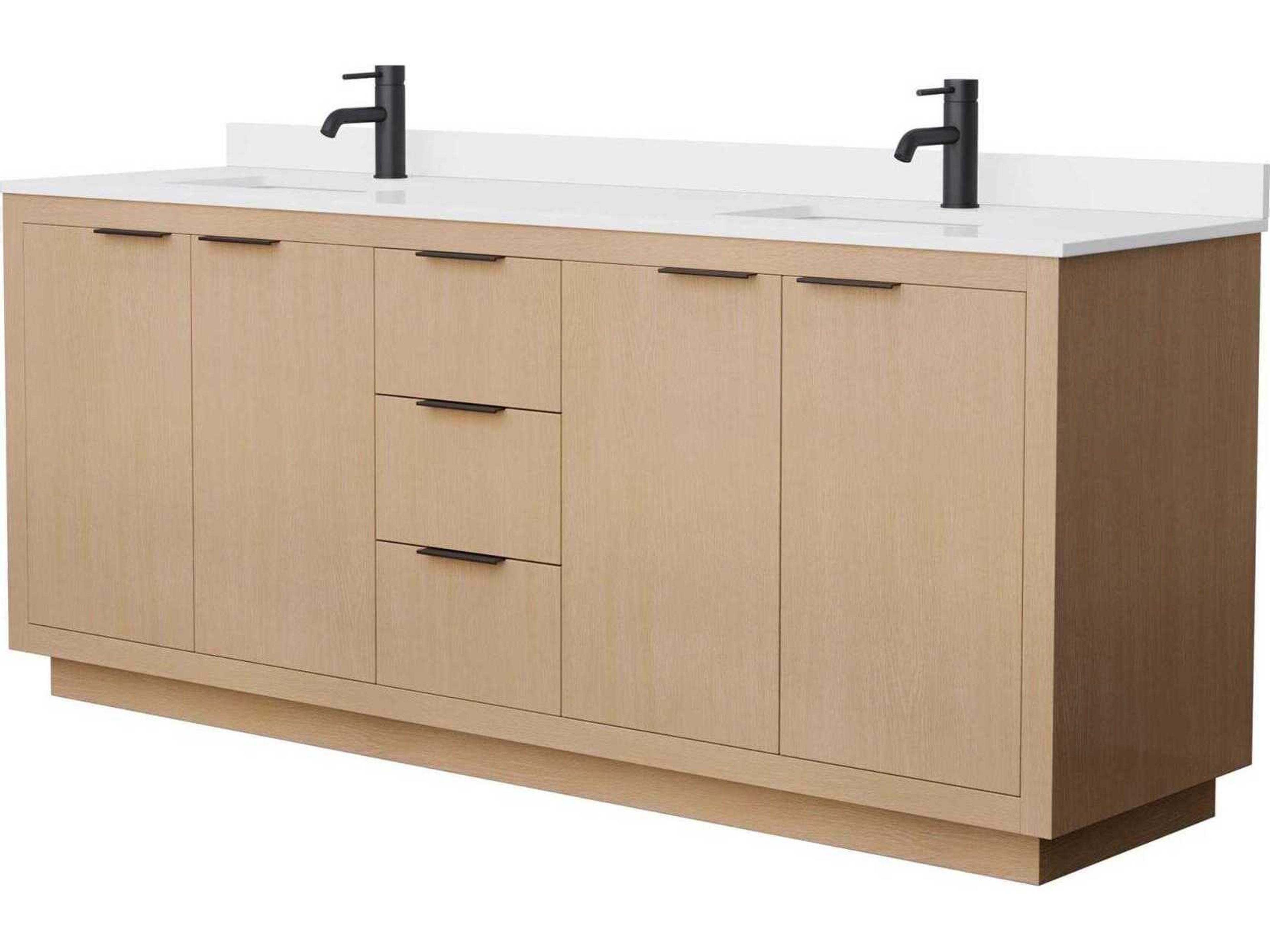 Wyndham Collection Maroni 80" Light Straw Vanity