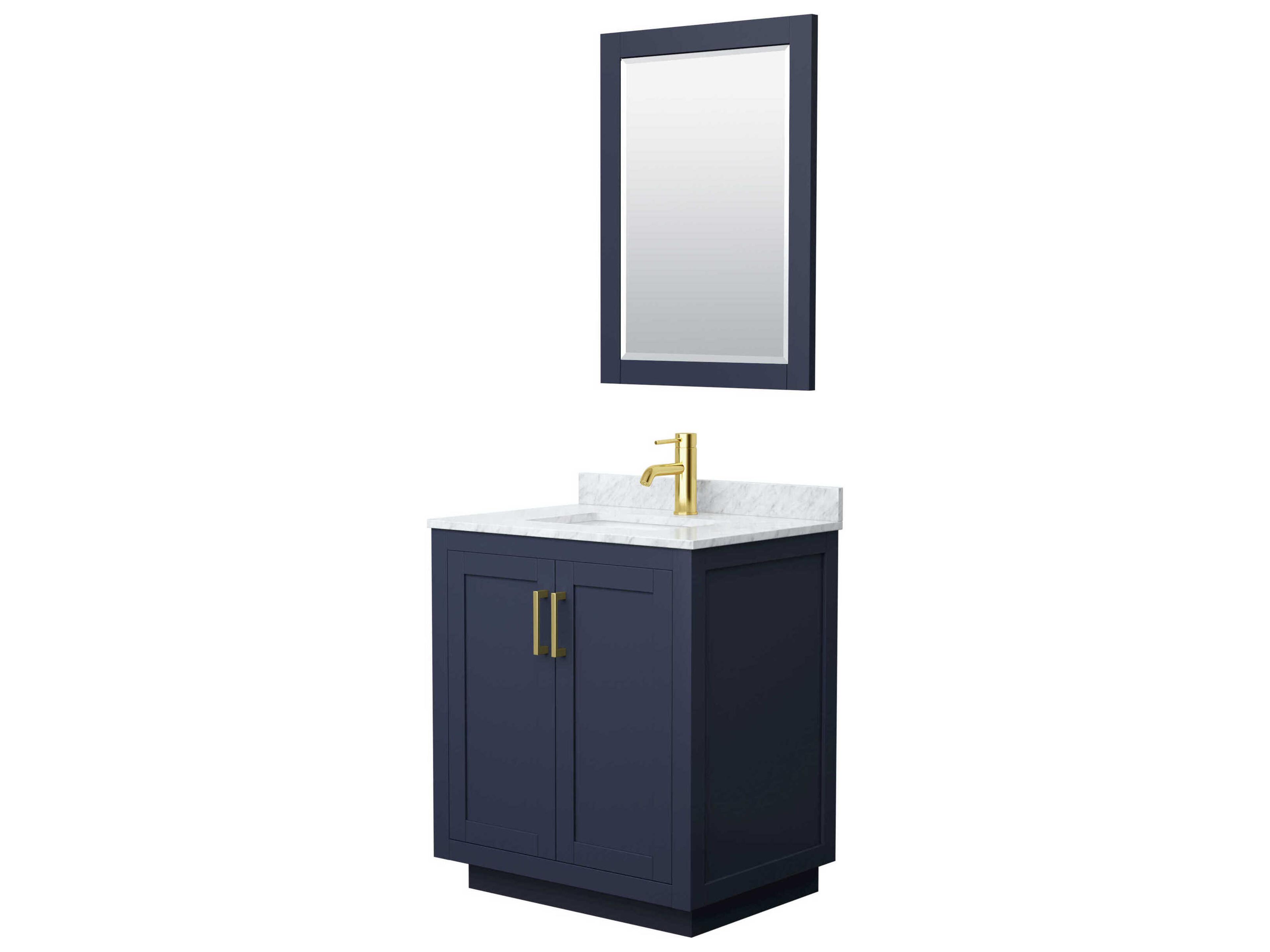 Wyndham Collection Miranda 30" Dark Blue Vanity with 24" Mirror