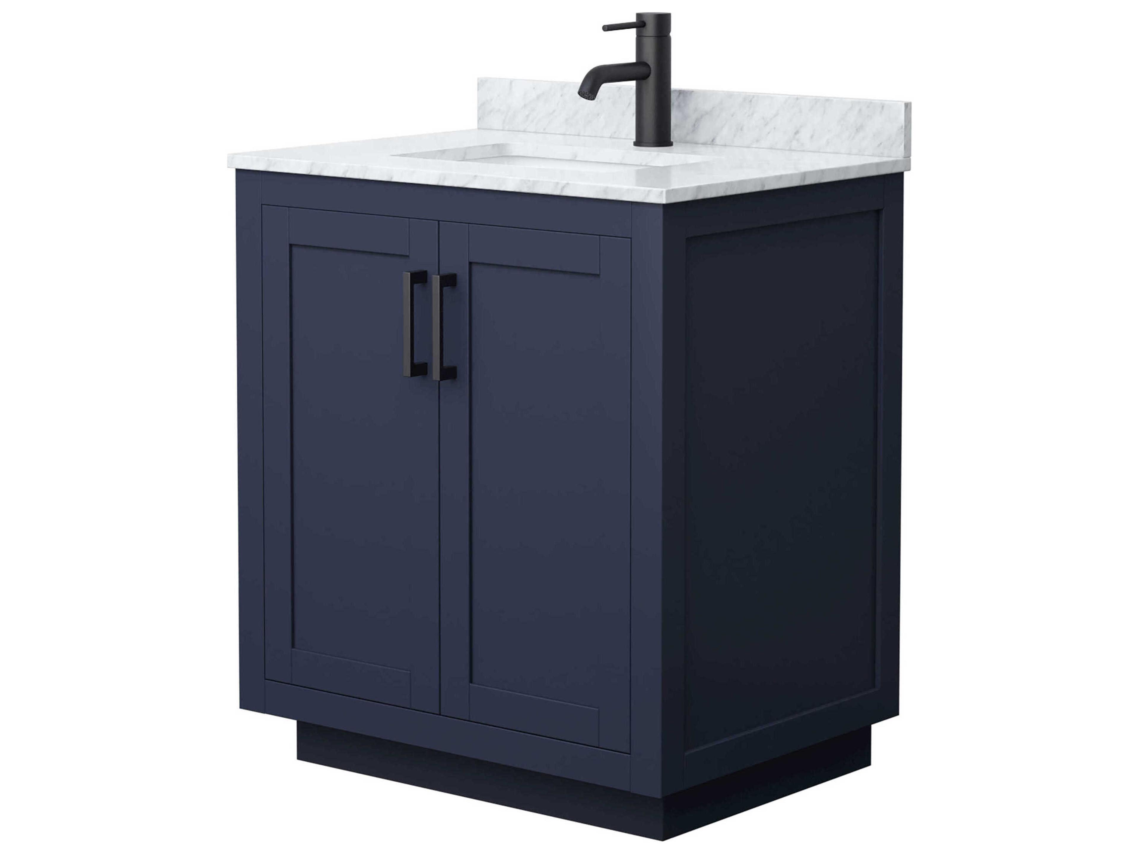 Wyndham Collection Miranda 30" Dark Blue Vanity