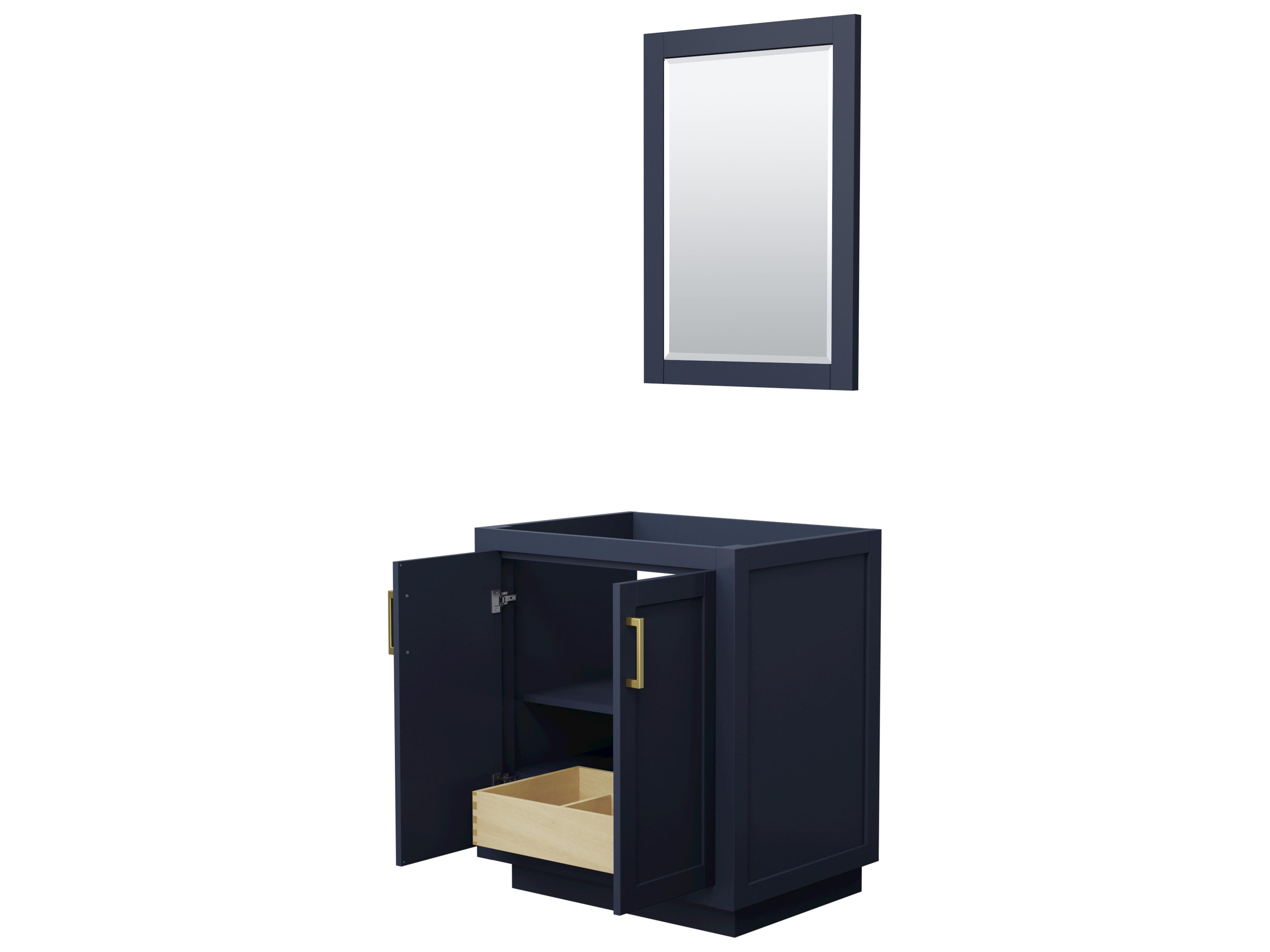 Wyndham Collection Miranda 29" Dark Blue Vanity with 24" Mirror
