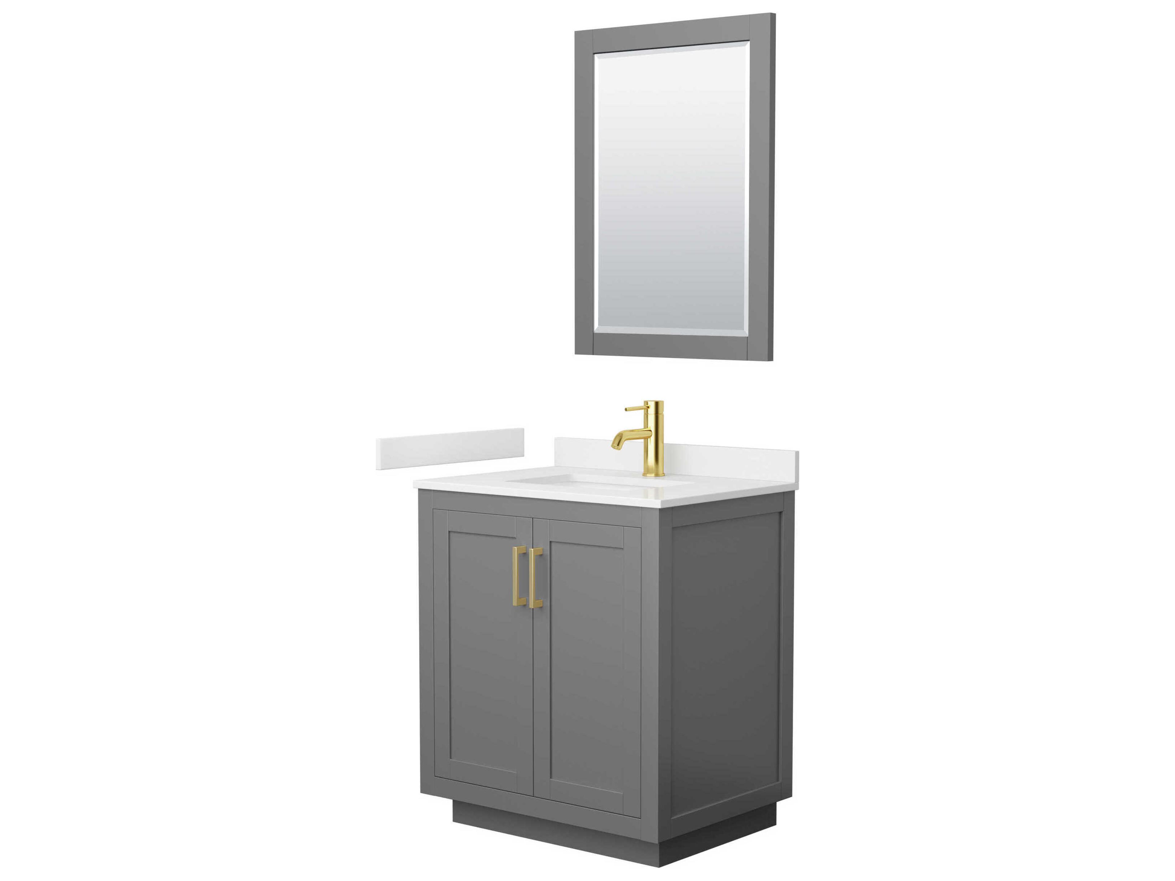 Wyndham Collection Miranda 30" Dark Gray Vanity with 24" Mirror