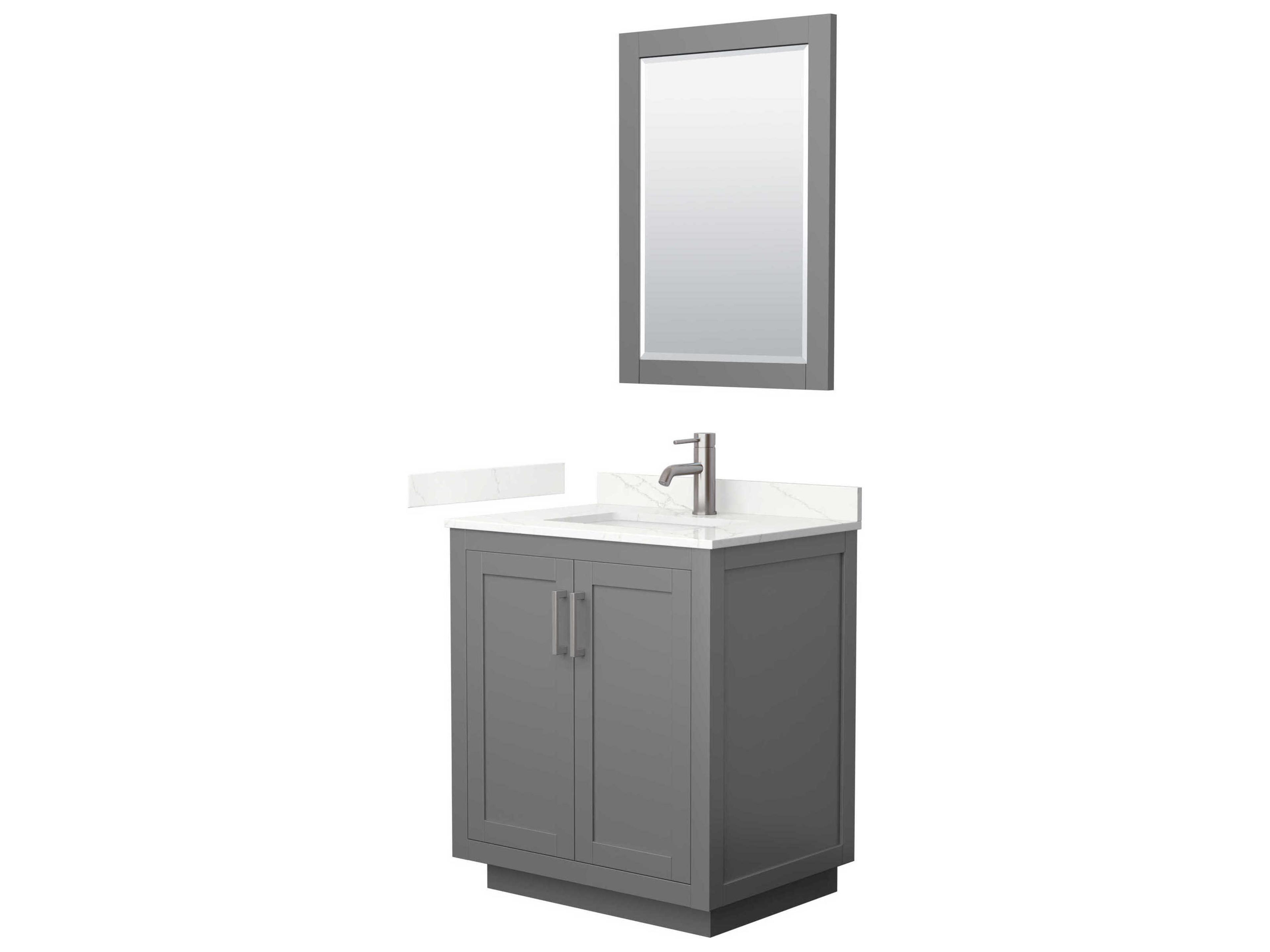 Wyndham Collection Miranda 30" Dark Gray Vanity with 24" Mirror