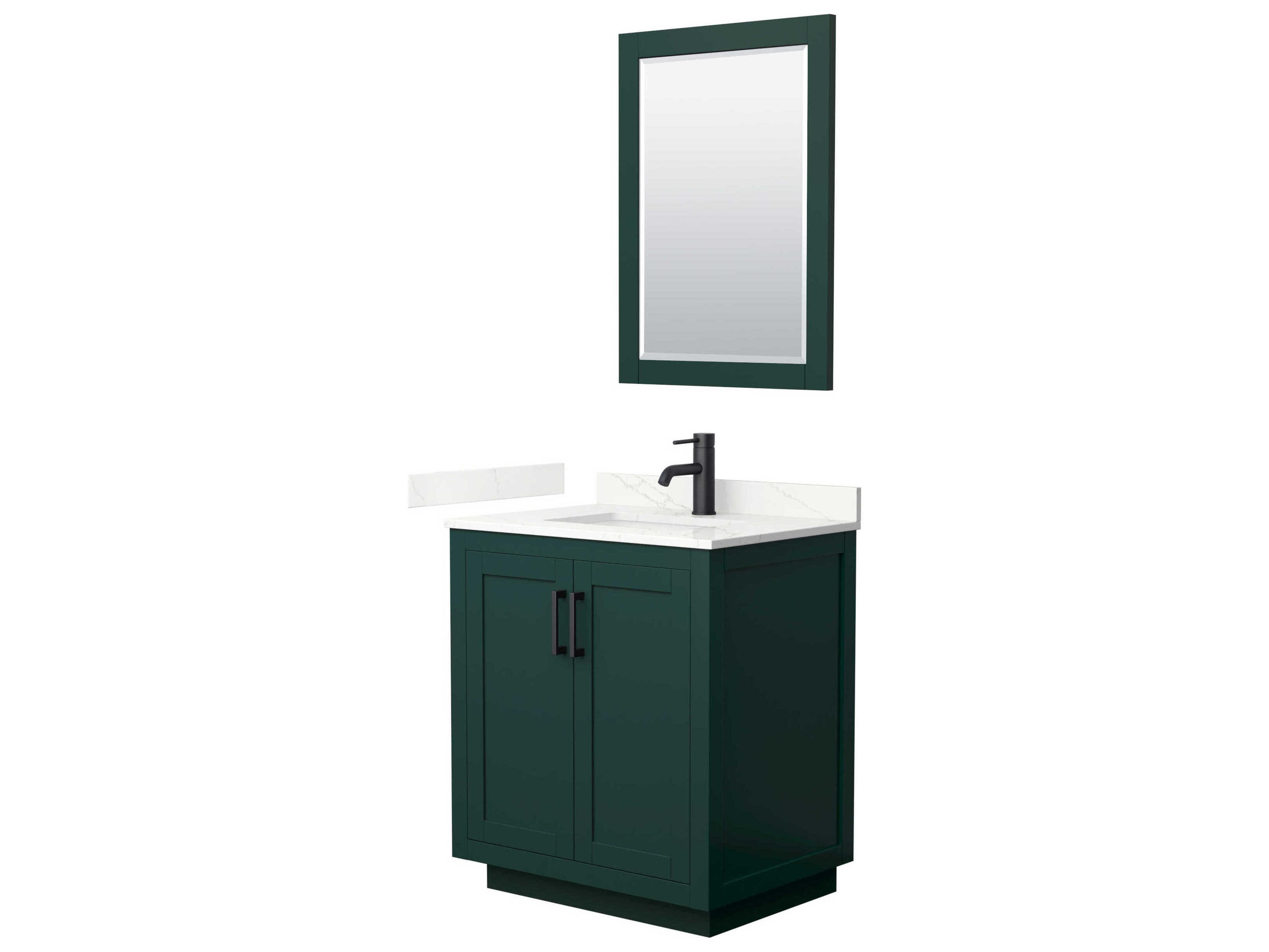 Wyndham Collection Miranda 30" Green Vanity with 24" Mirror
