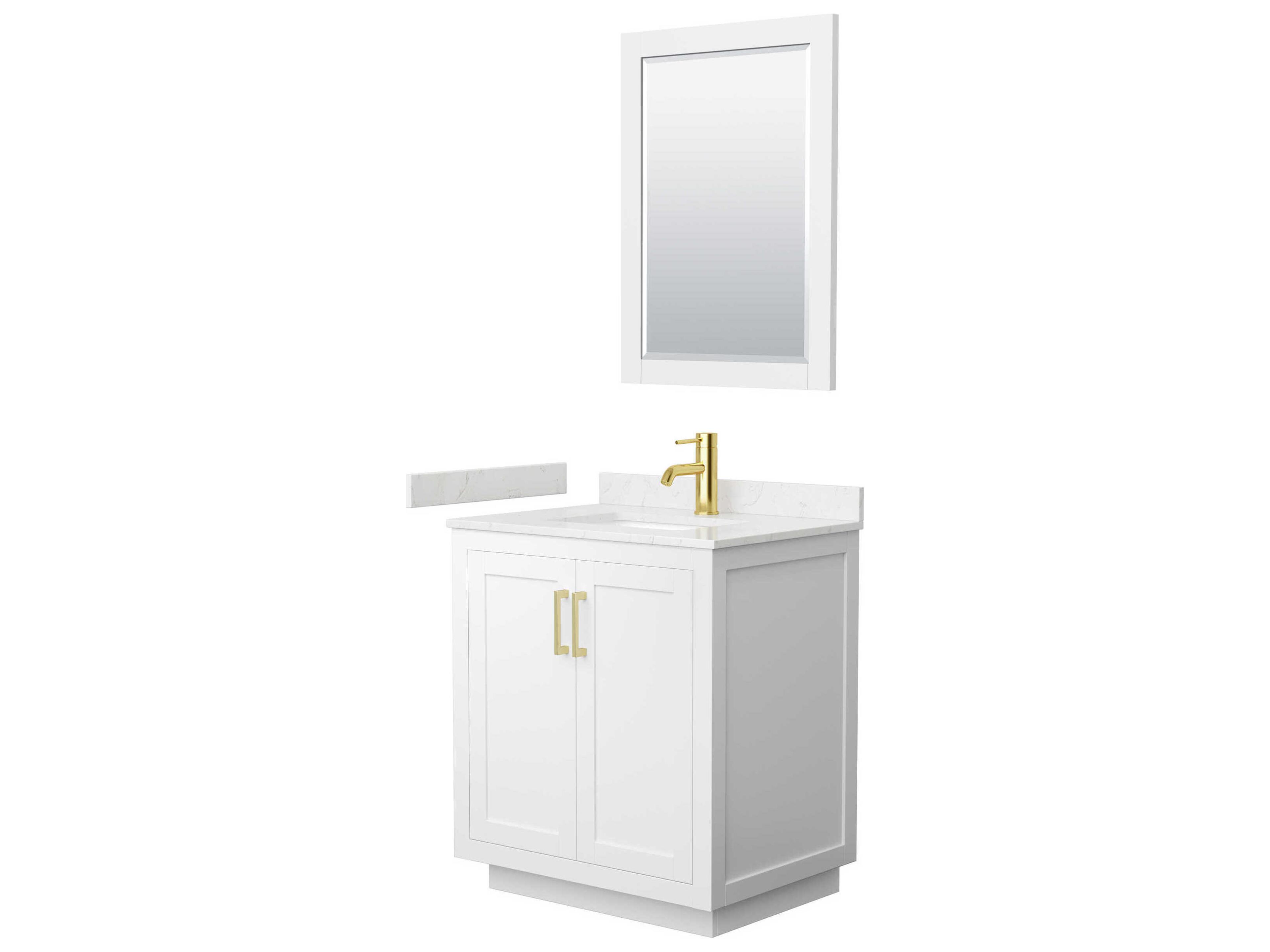 Wyndham Collection Miranda 30" White Vanity with 24" Mirror