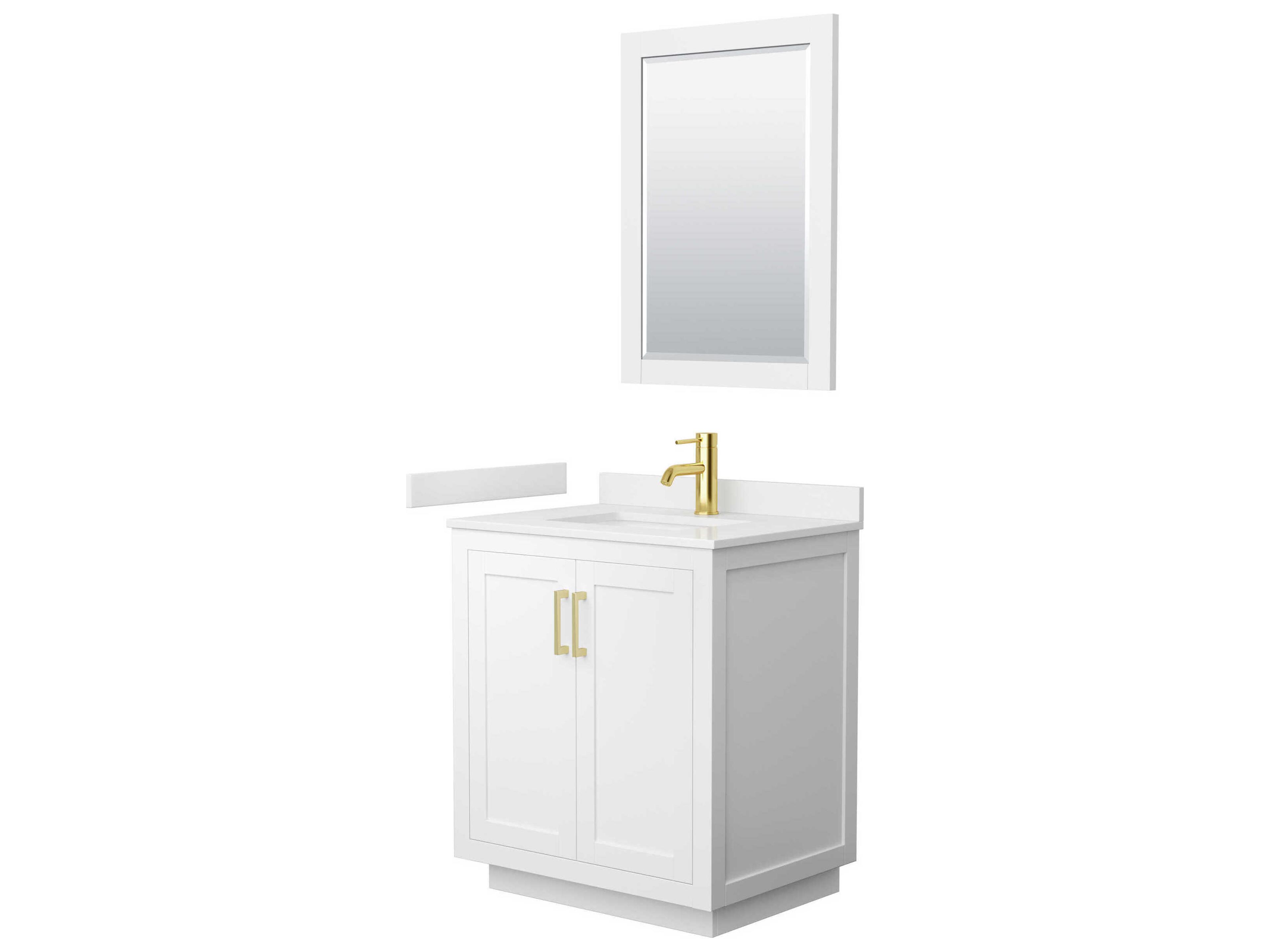 Wyndham Collection Miranda 30" White Vanity with 24" Mirror