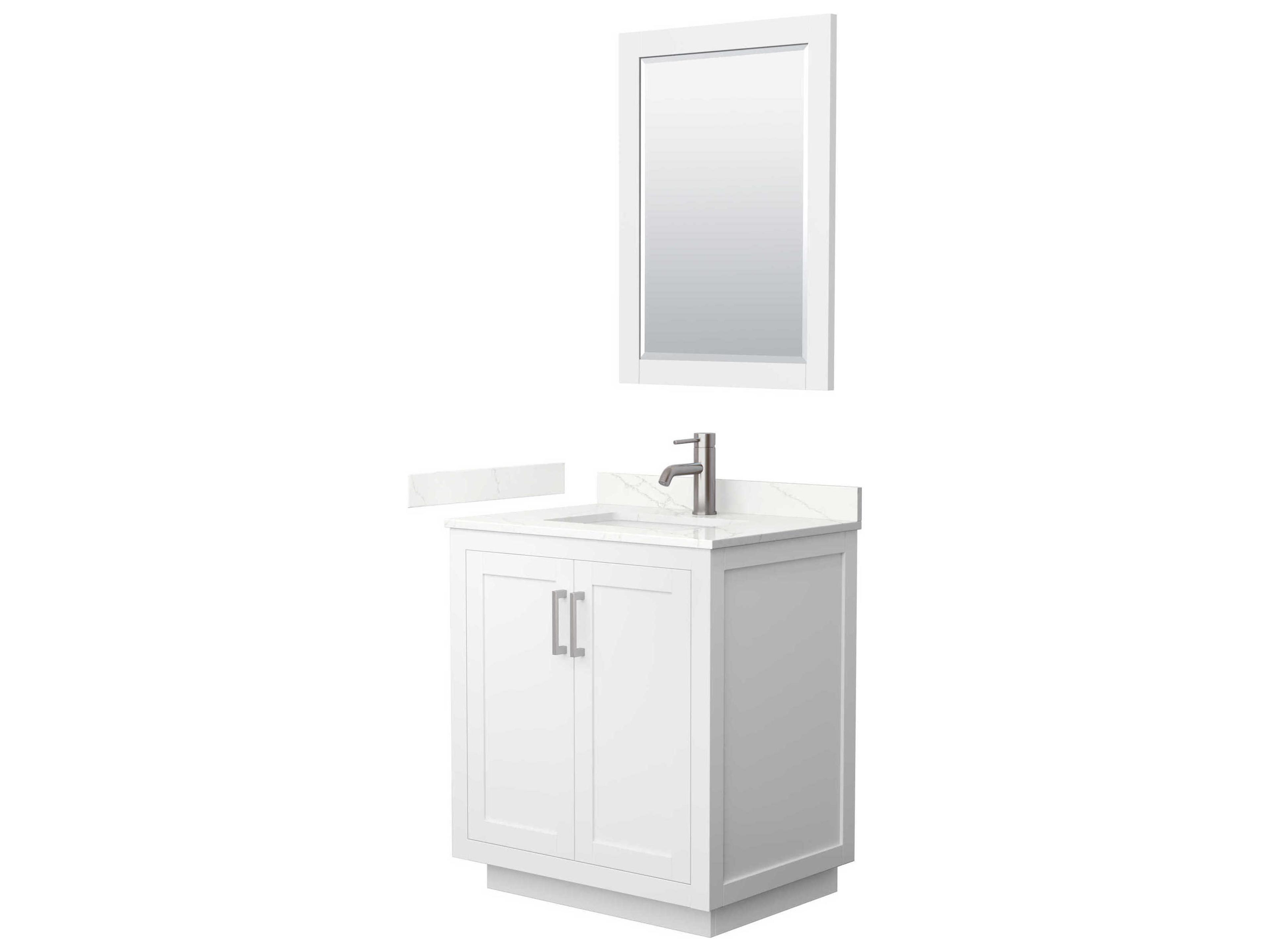 Wyndham Collection Miranda 30" White Vanity with 24" Mirror
