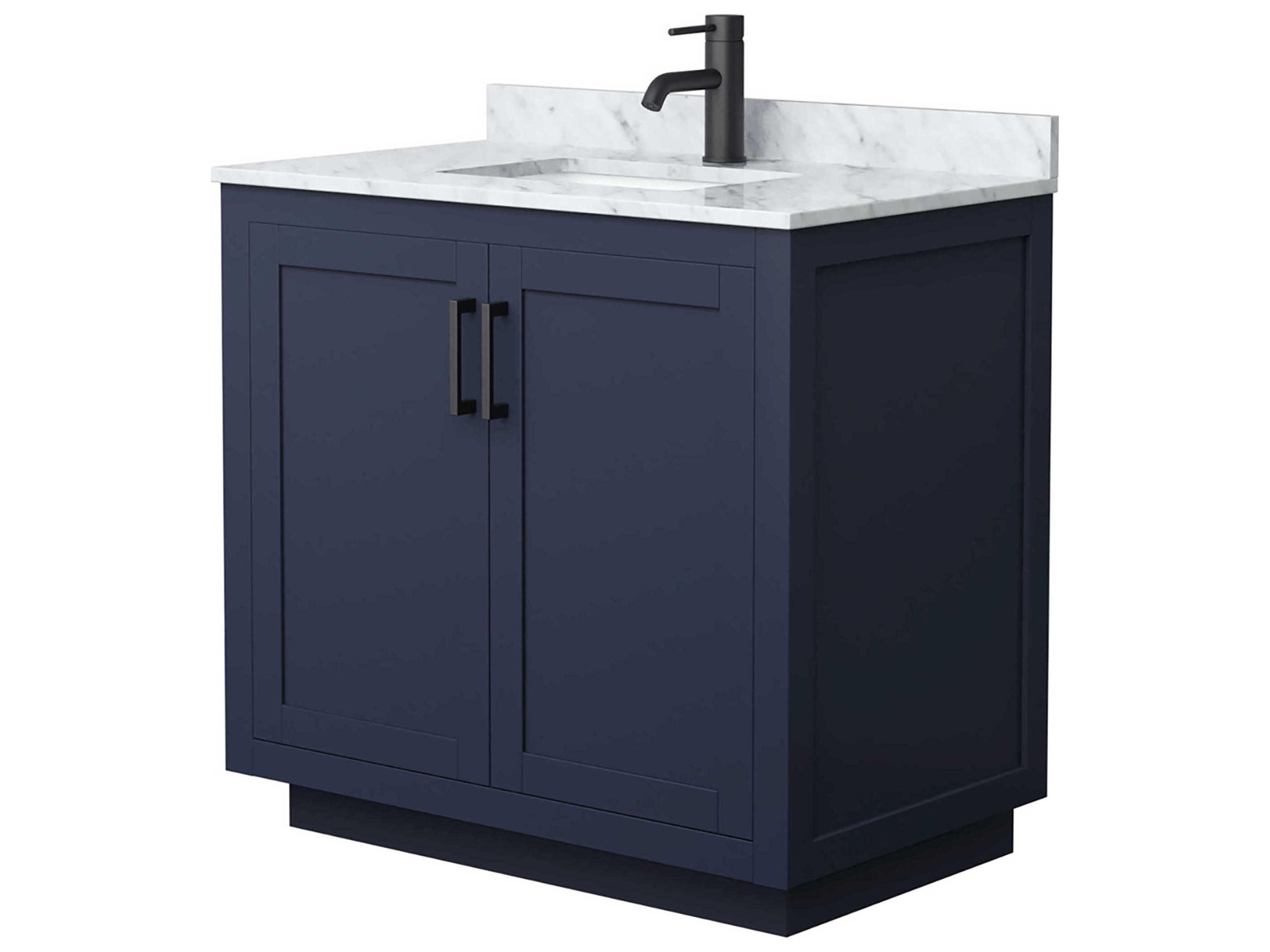 Wyndham Collection Miranda 36" Dark Blue Vanity