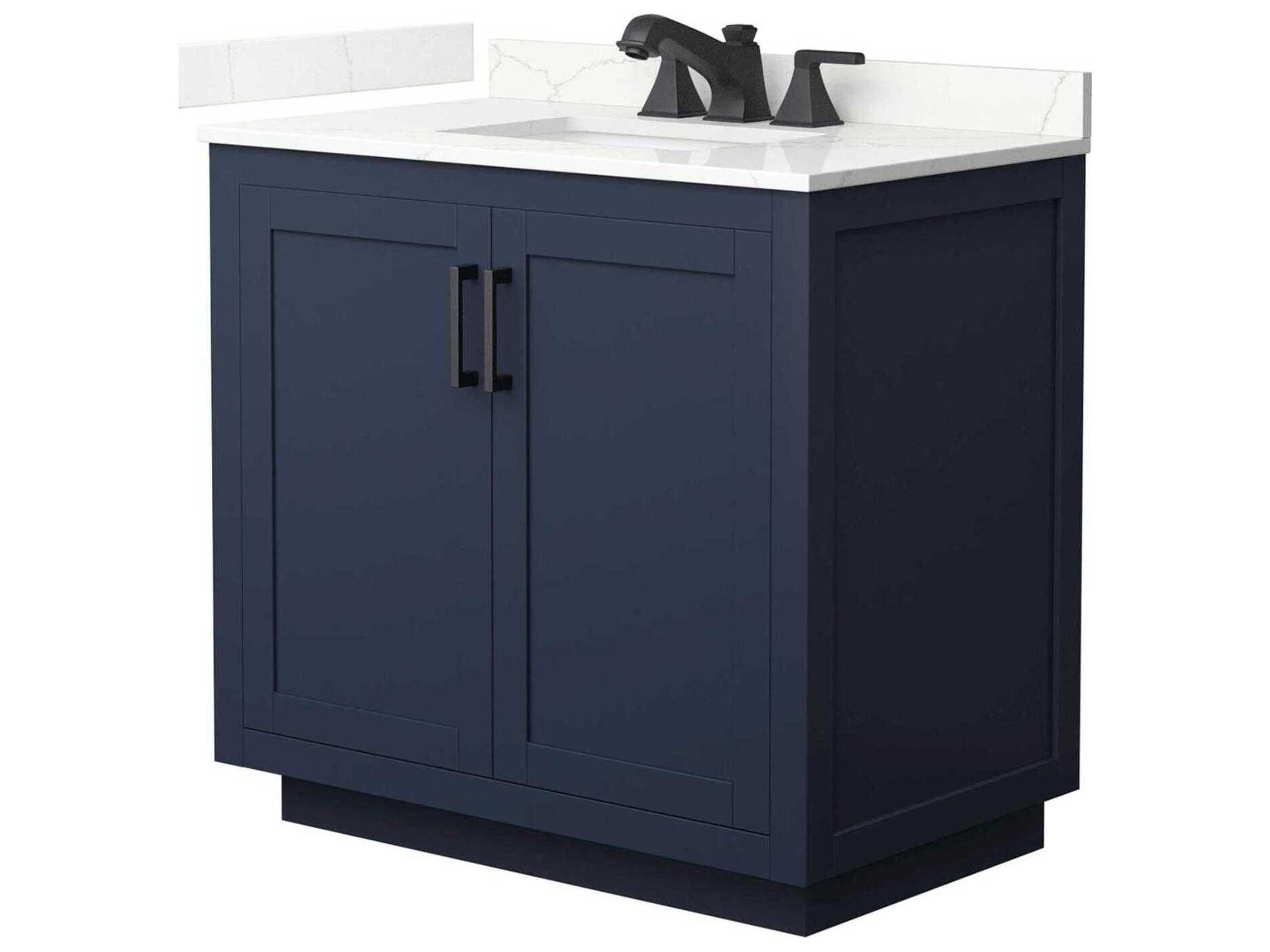 Wyndham Collection Miranda 36" Dark Blue Vanity
