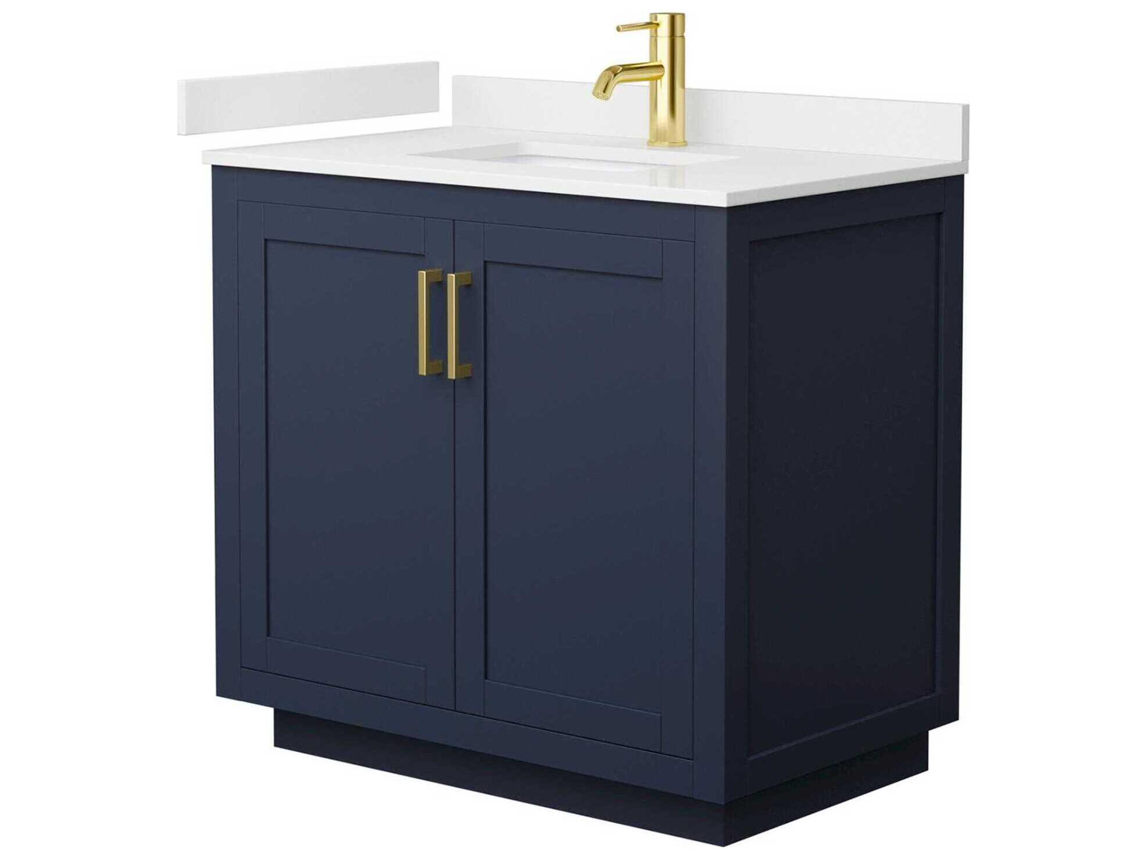Wyndham Collection Miranda 36" Dark Blue Vanity