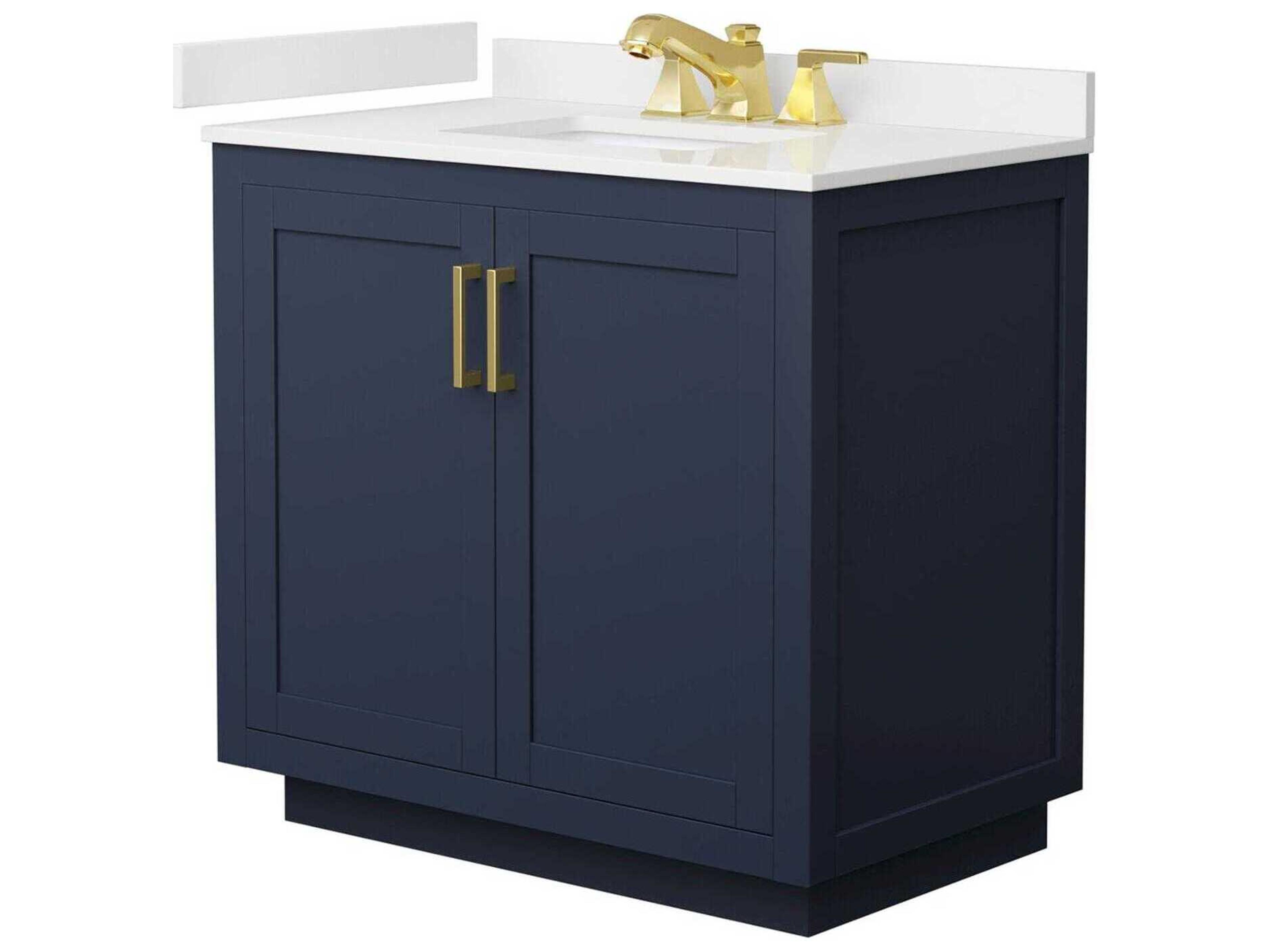 Wyndham Collection Miranda 36" Dark Blue Vanity
