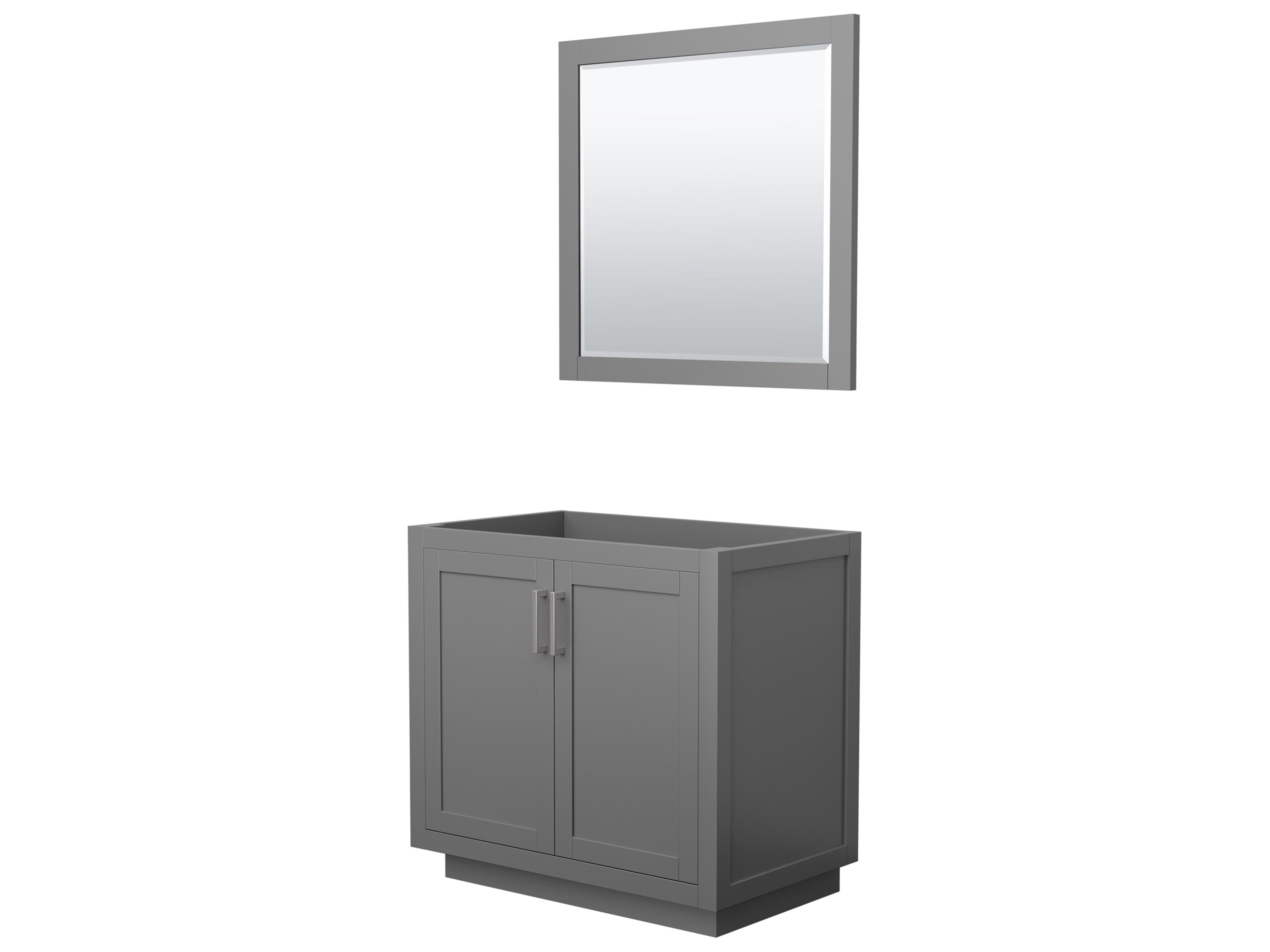 Wyndham Collection Miranda 35" Dark Gray Vanity with 34" Mirror