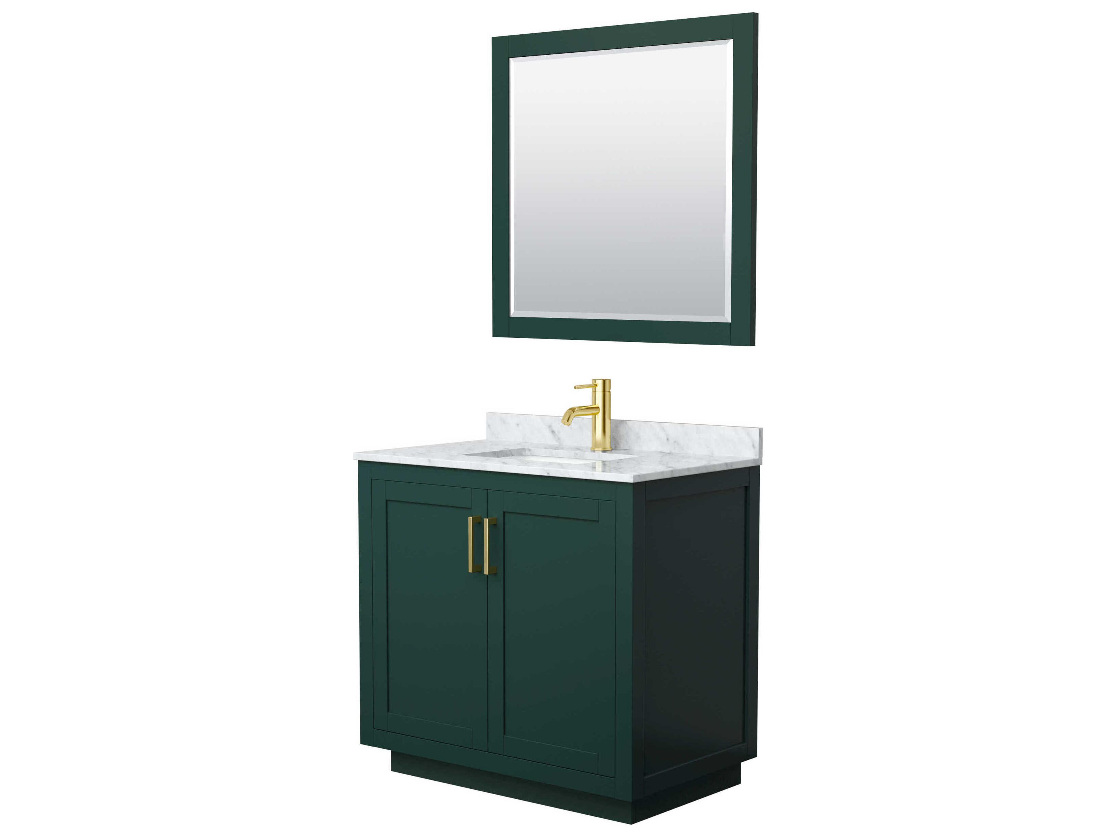 Wyndham Collection Miranda 36" Green Vanity with 34" Mirror