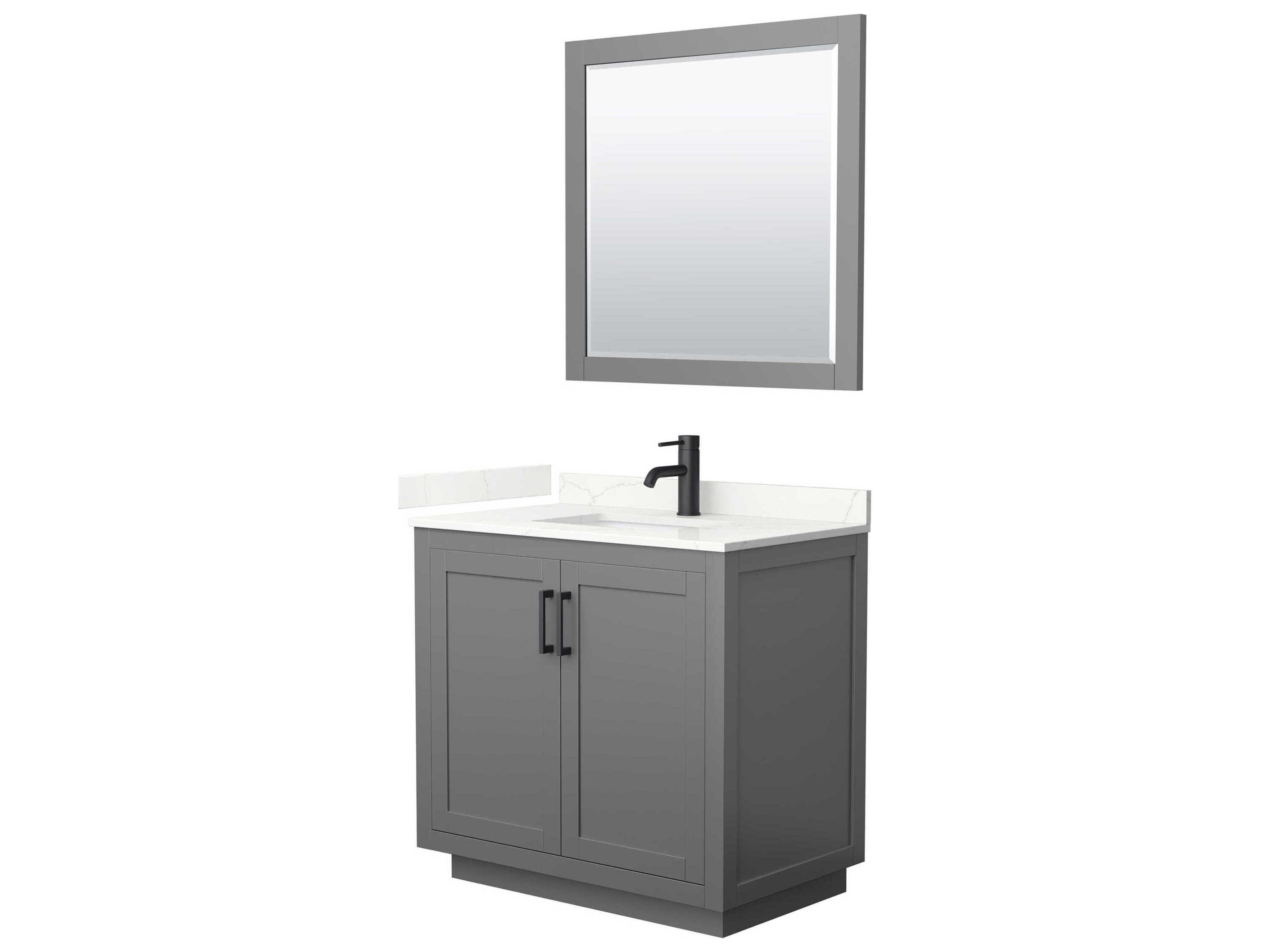 Miranda 36" Dark Gray Vanity with 34" Mirror