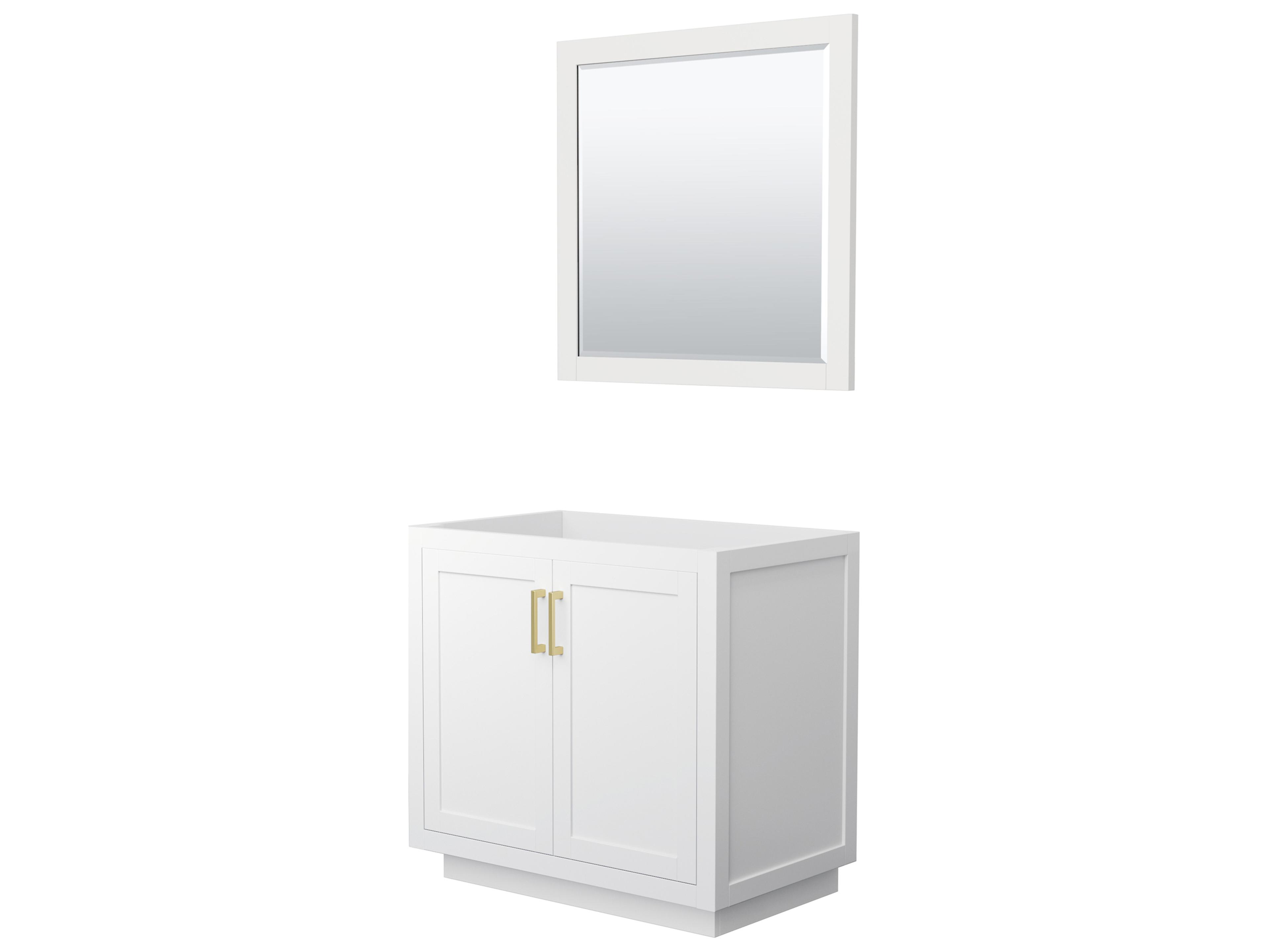 Wyndham Collection Miranda 35" White Vanity with 34" Mirror