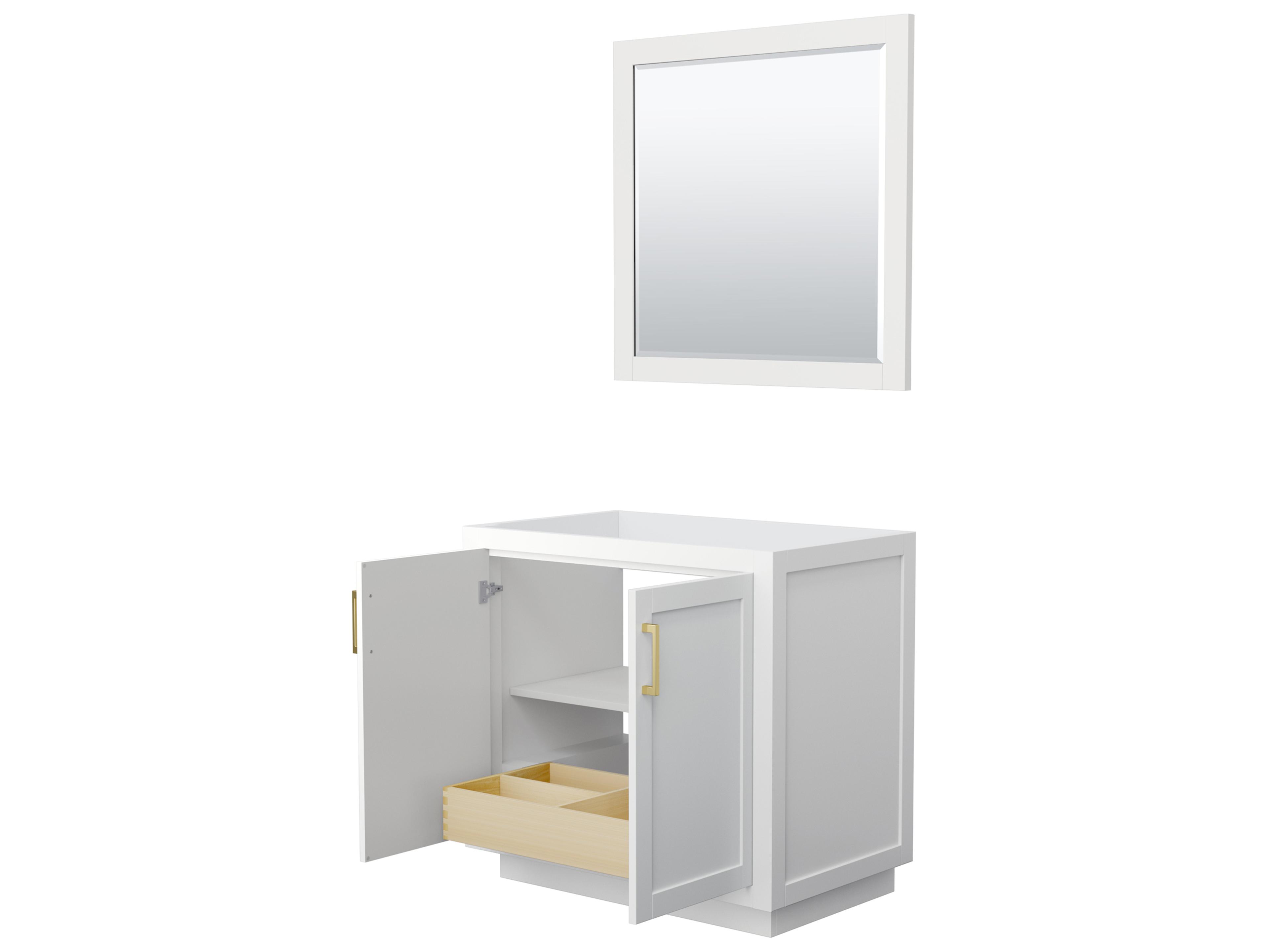 Wyndham Collection Miranda 35" White Vanity with 34" Mirror