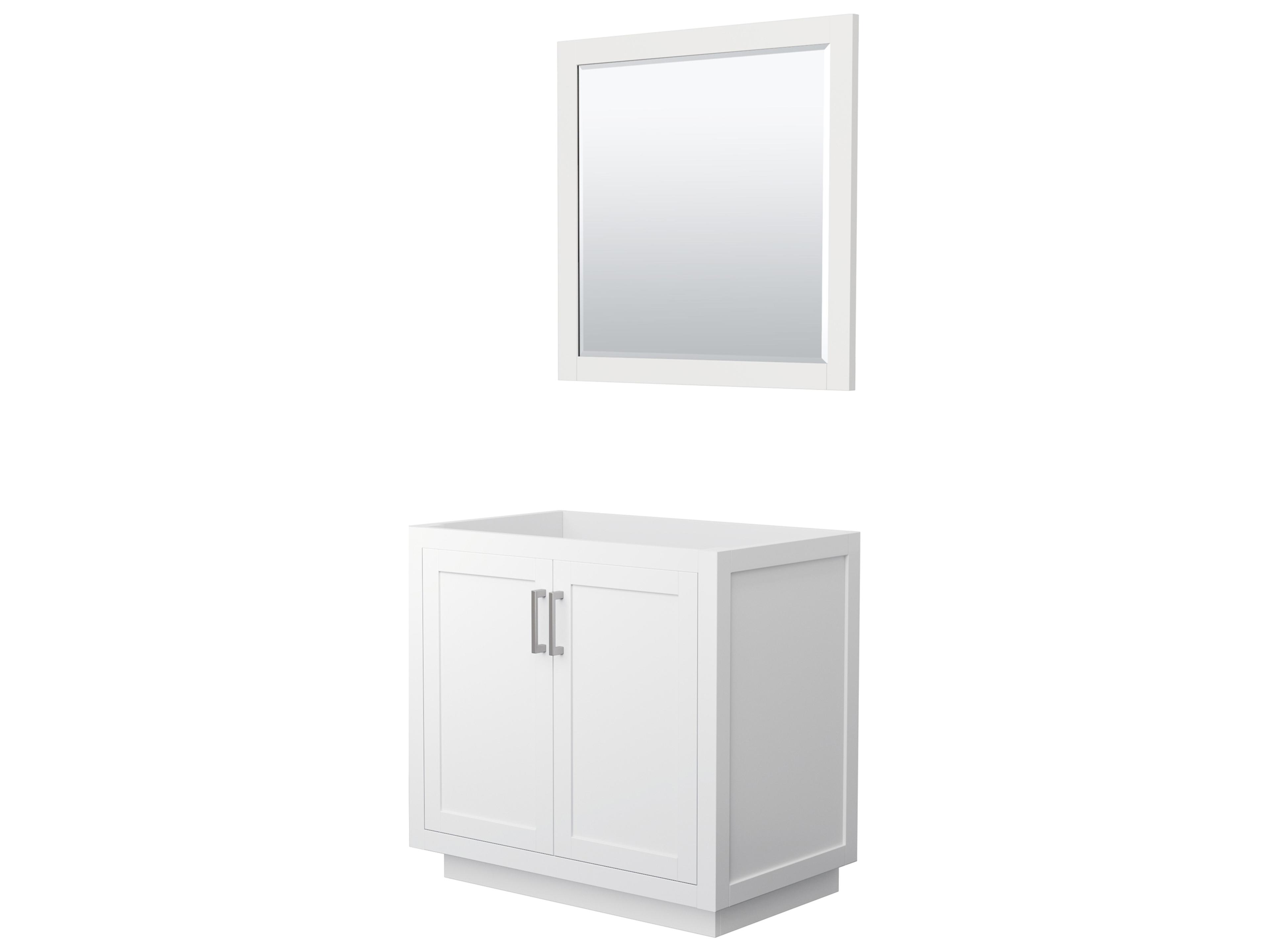 Wyndham Collection Miranda 35" White Vanity with 34" Mirror