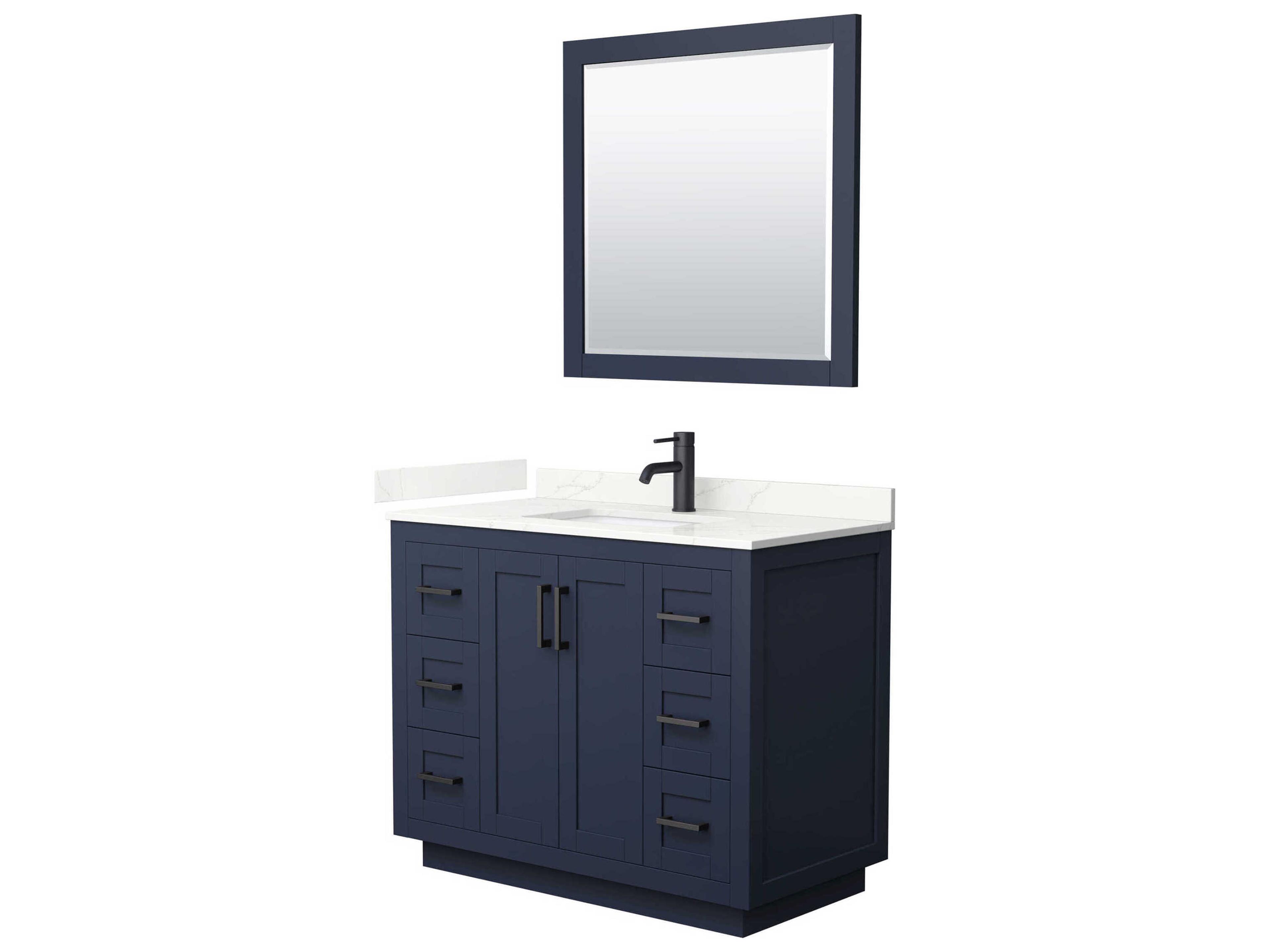Miranda 42" Dark Blue Vanity with 34" Mirror