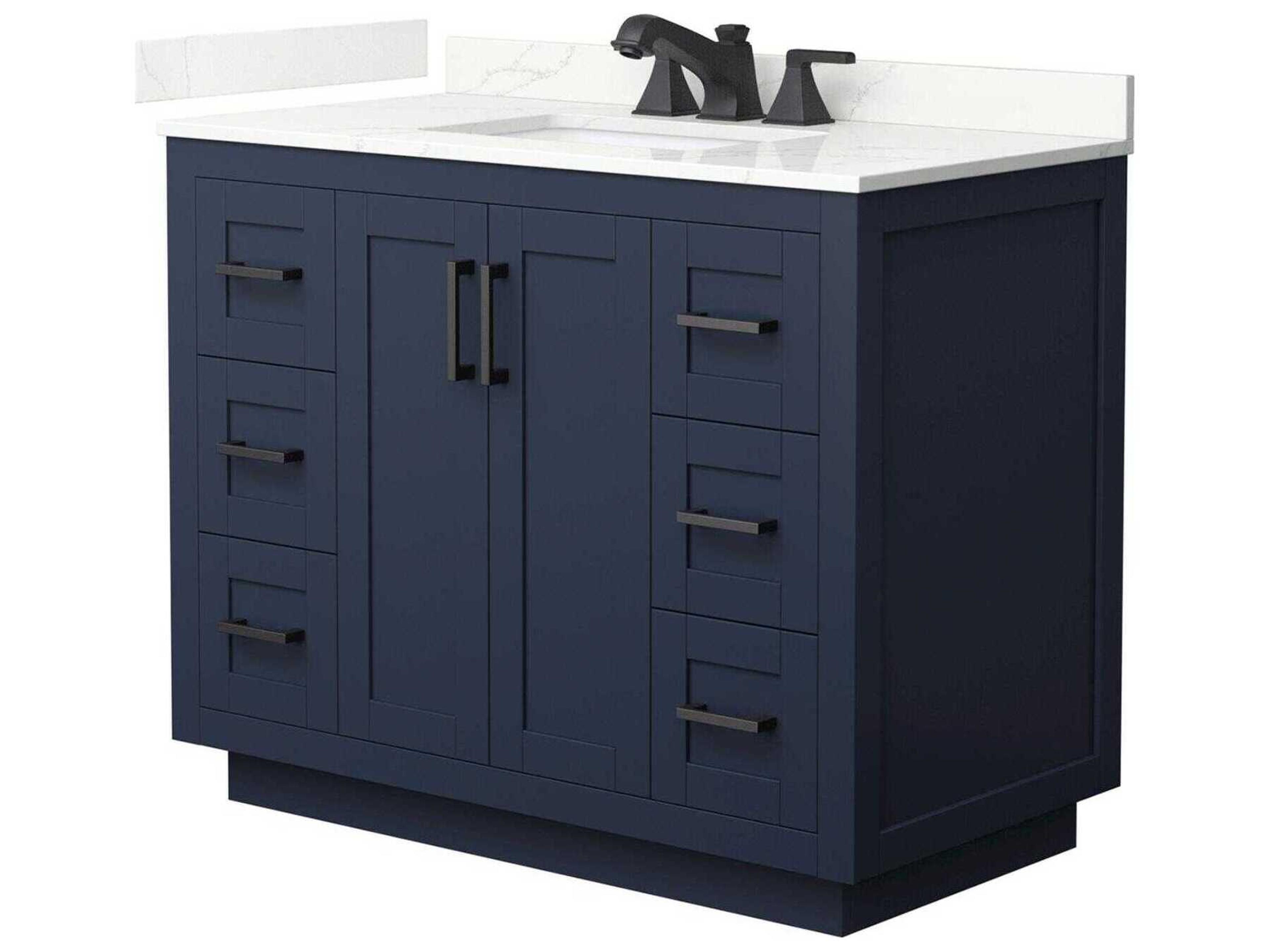 Wyndham Collection Miranda 42" Dark Blue Vanity