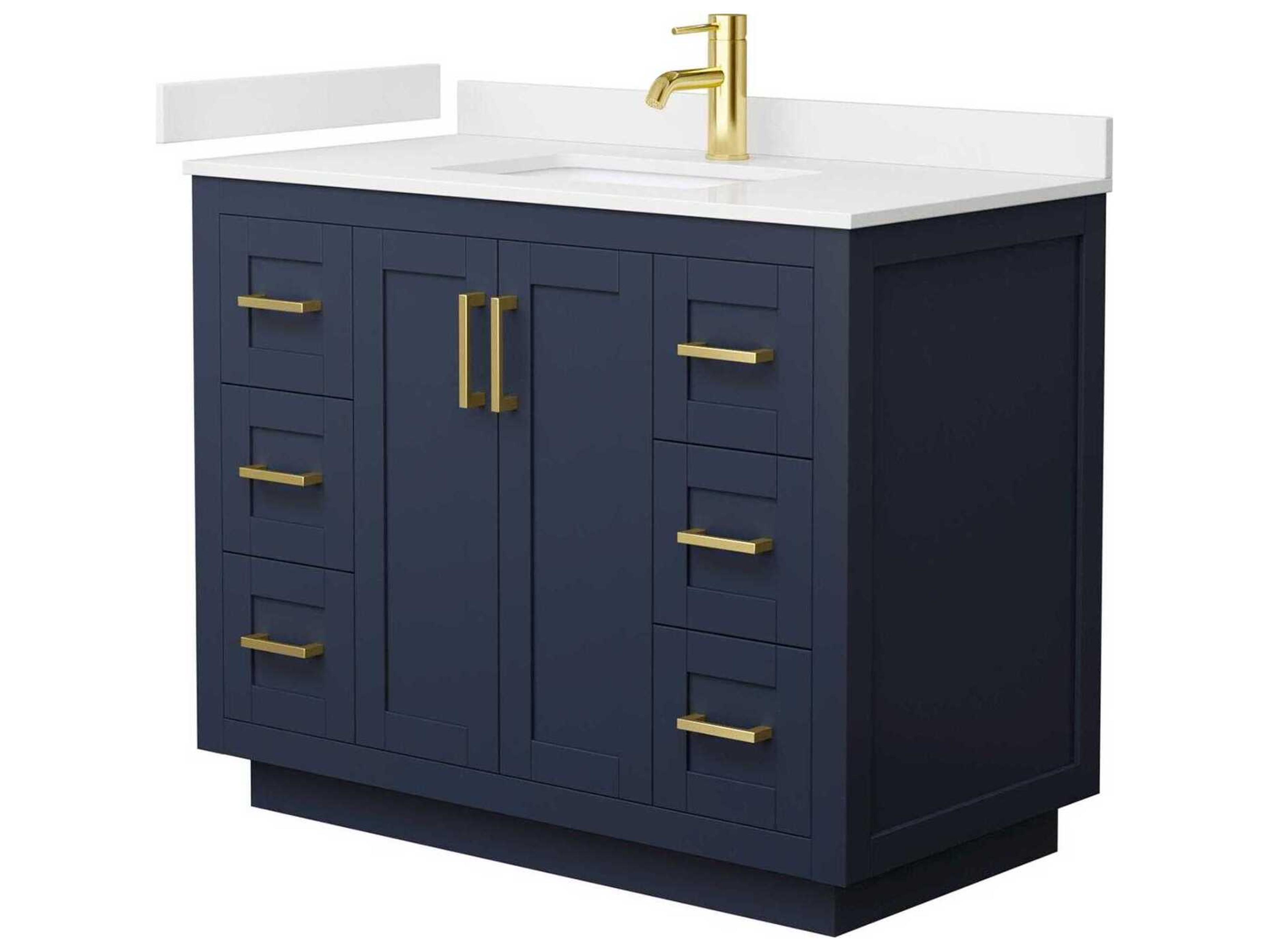 Wyndham Collection Miranda 42" Dark Blue Vanity