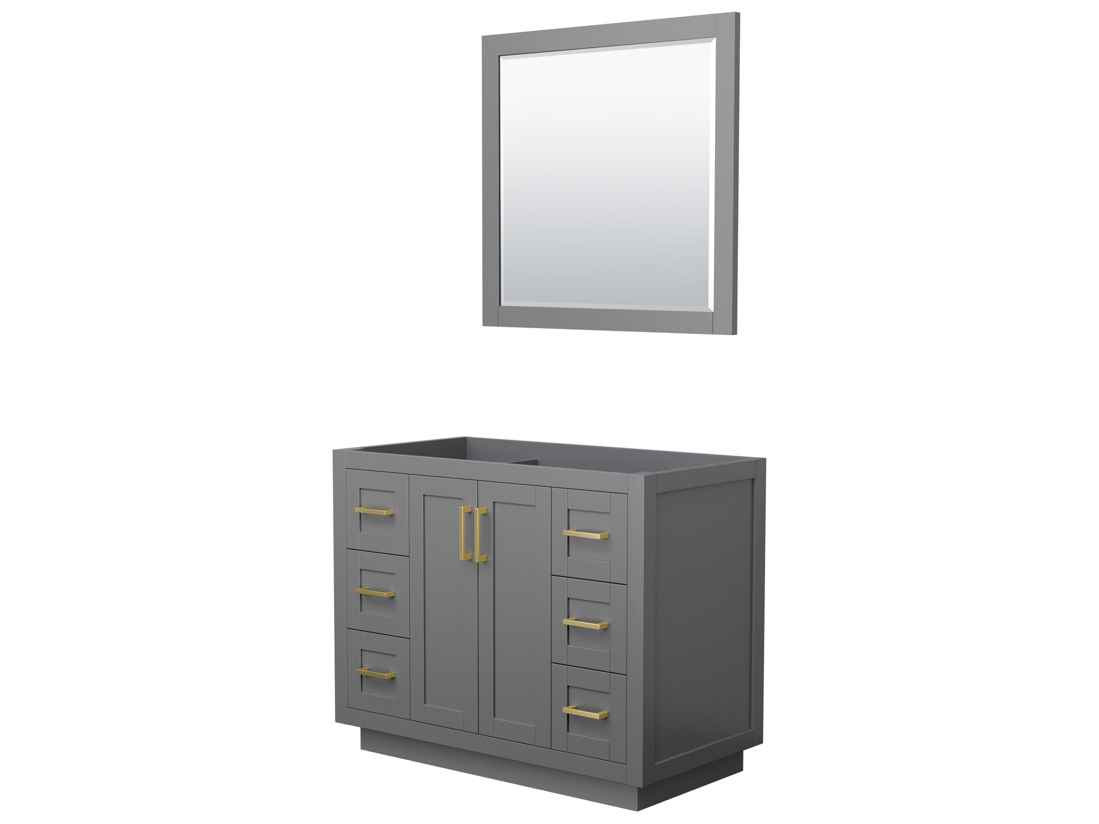 Wyndham Collection Miranda 41" Dark Gray Vanity with 34" Mirror