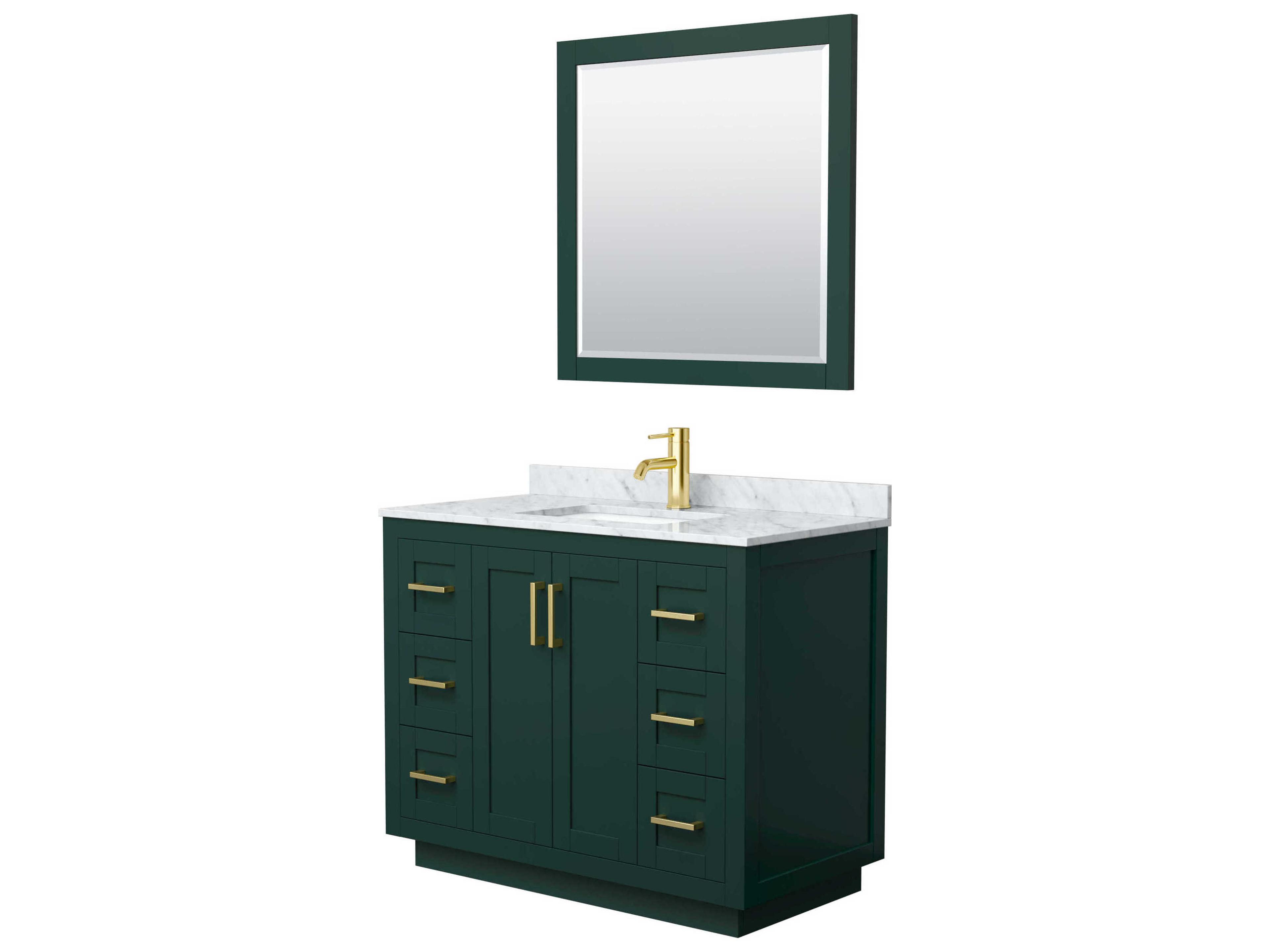 Wyndham Collection Miranda 42" Green Vanity with 34" Mirror