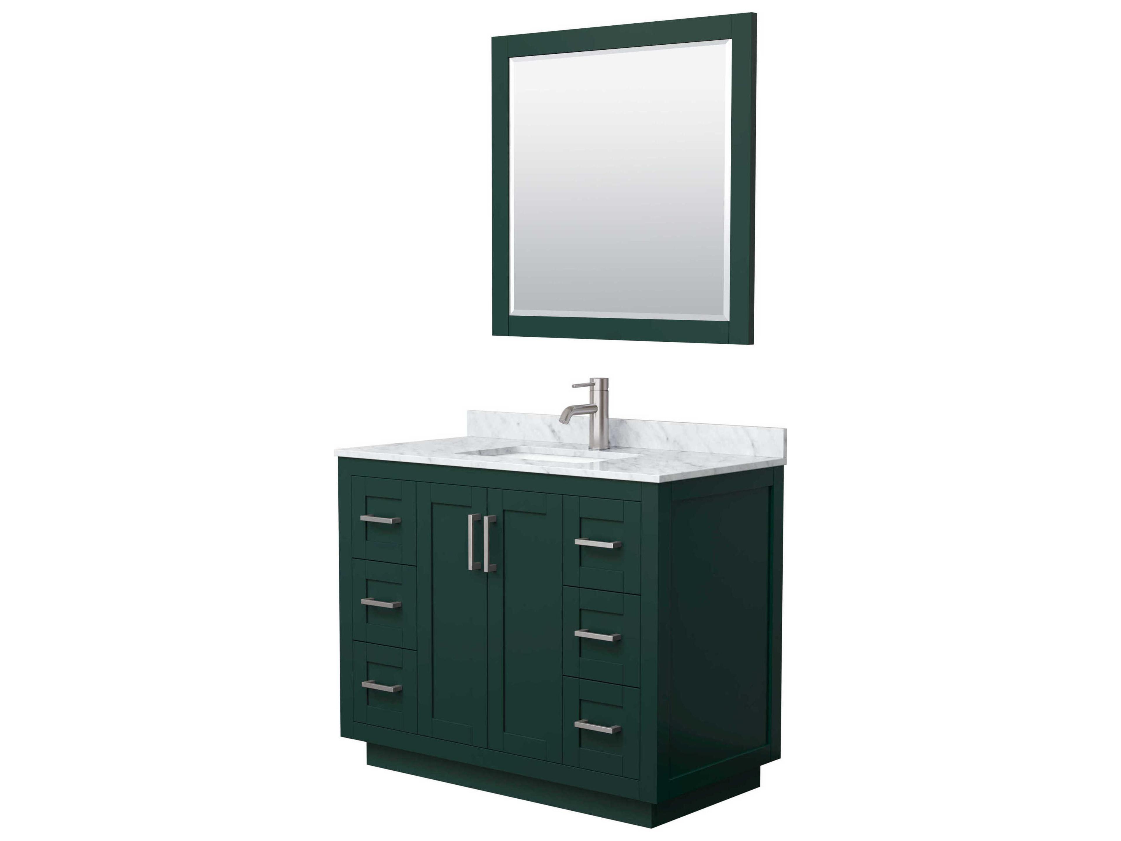 Wyndham Collection Miranda 42" Green Vanity with 34" Mirror