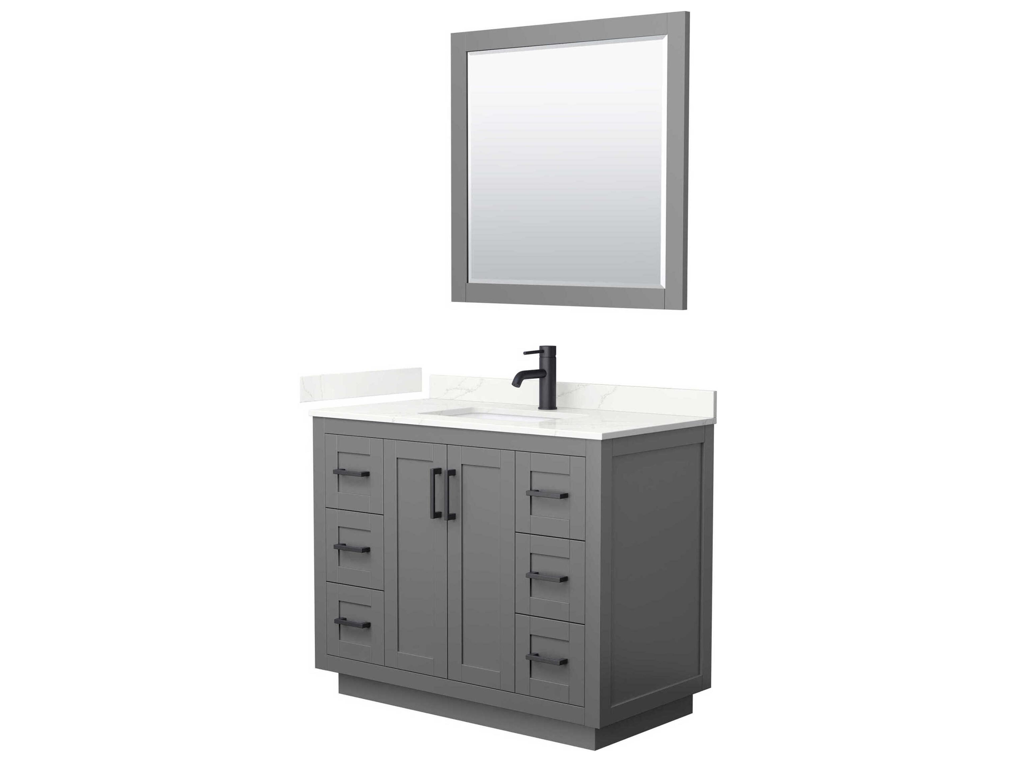 Miranda 42" Dark Gray Vanity with 34" Mirror
