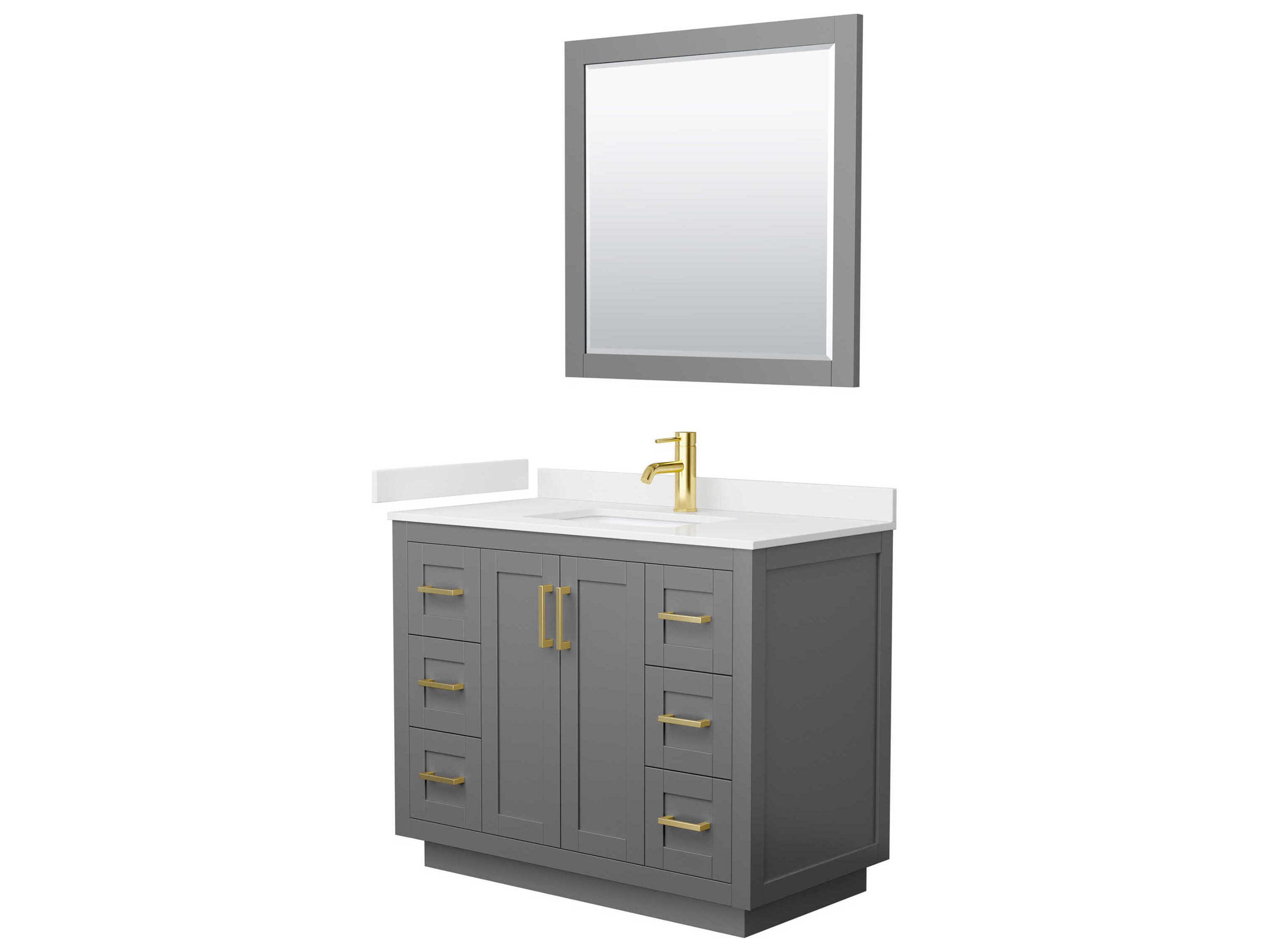 Wyndham Collection Miranda 42" Dark Gray Vanity with 34" Mirror