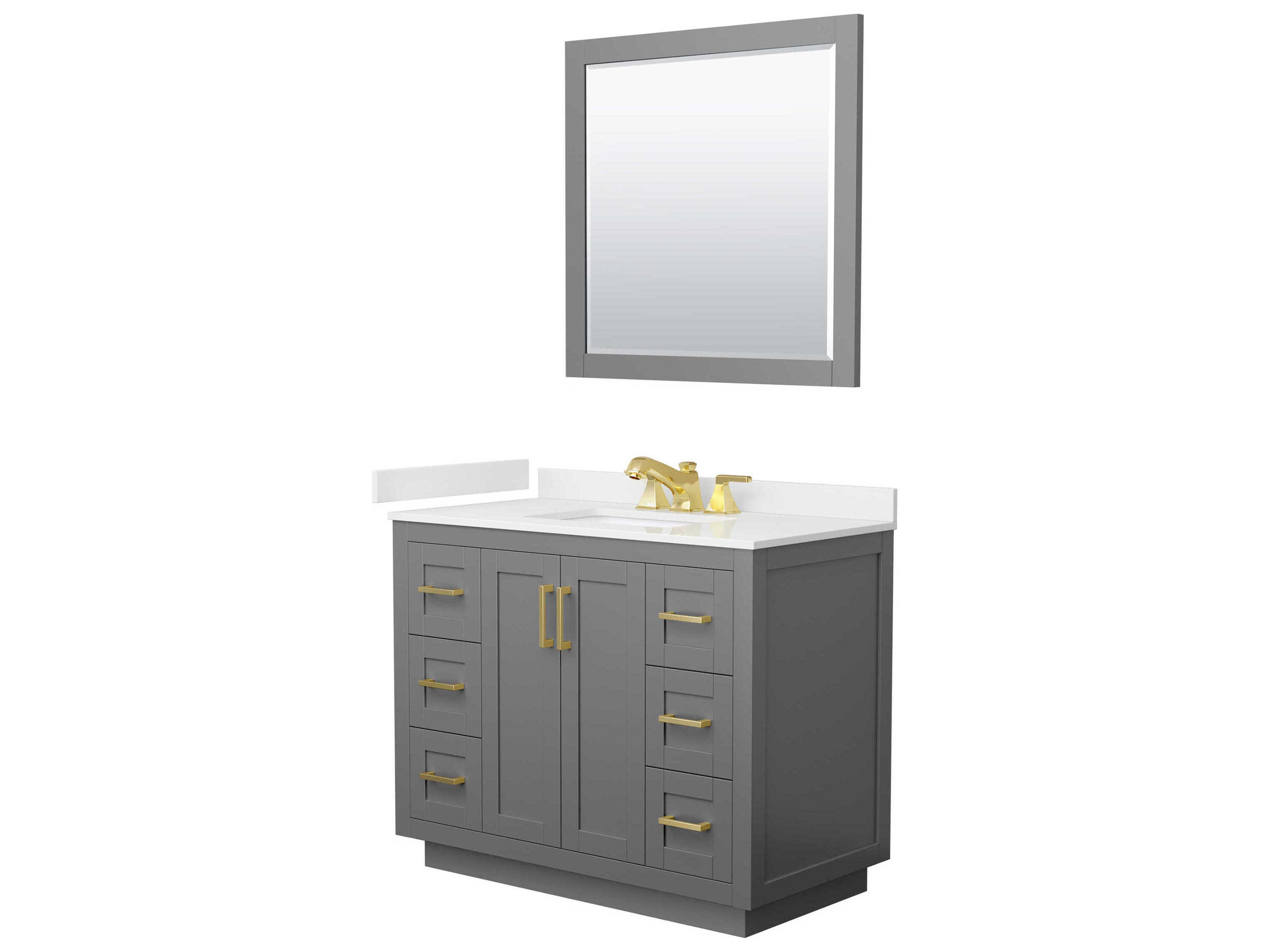 Wyndham Collection Miranda 42" Dark Gray Vanity with 34" Mirror