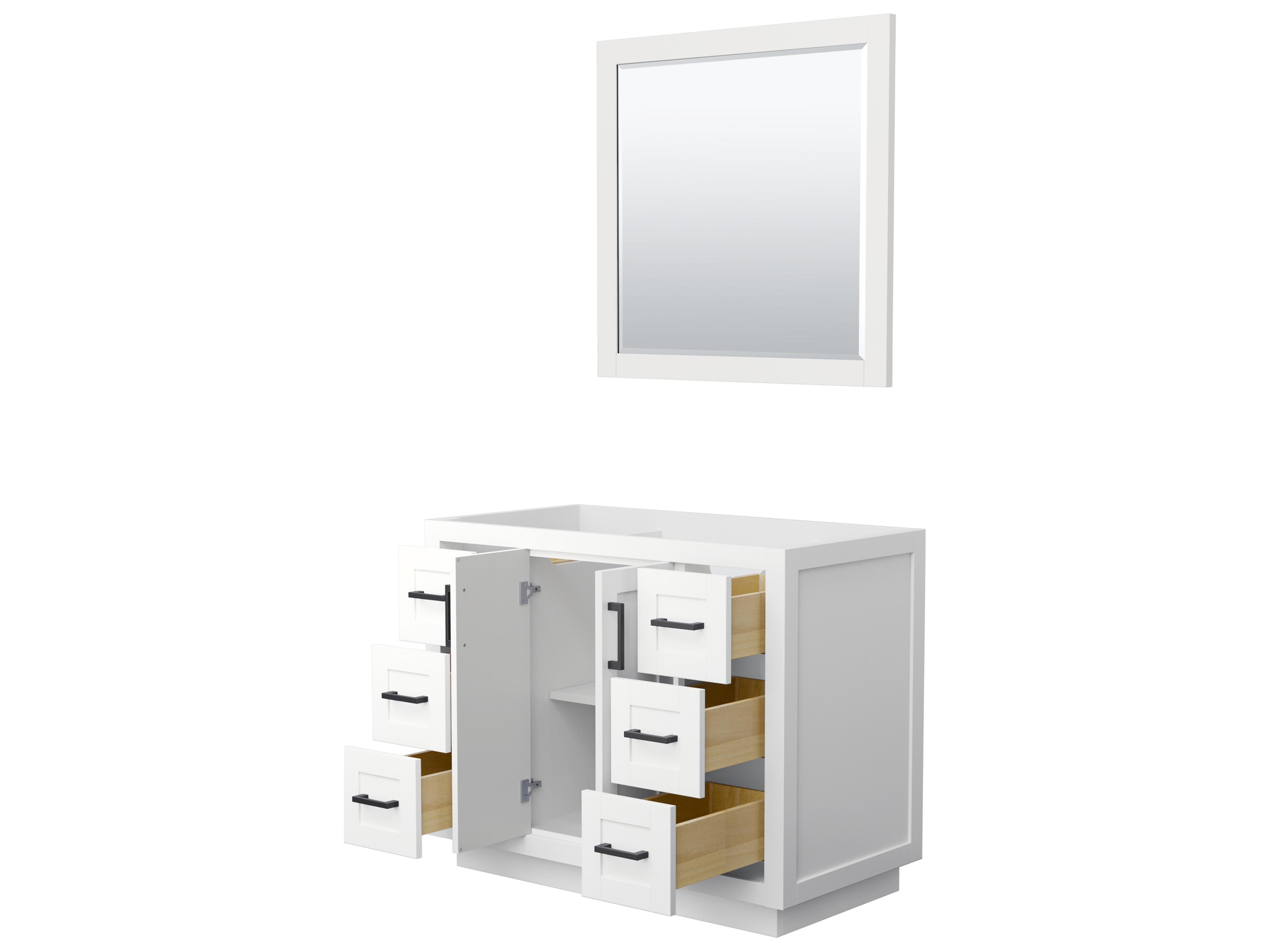 Wyndham Collection Miranda 41" White Vanity with 34" Mirror