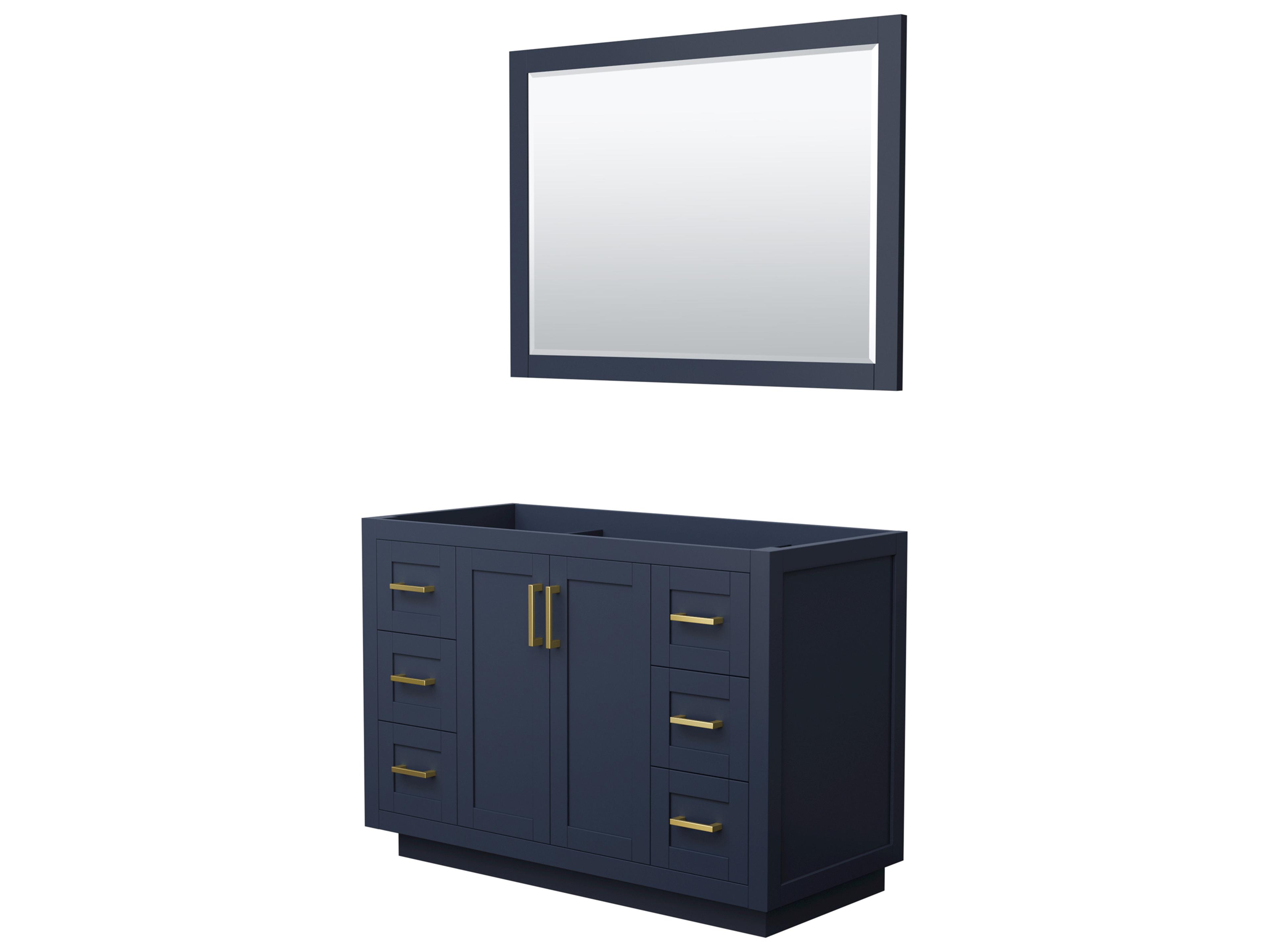 Wyndham Collection Miranda 47" Dark Blue Vanity with 46" Mirror