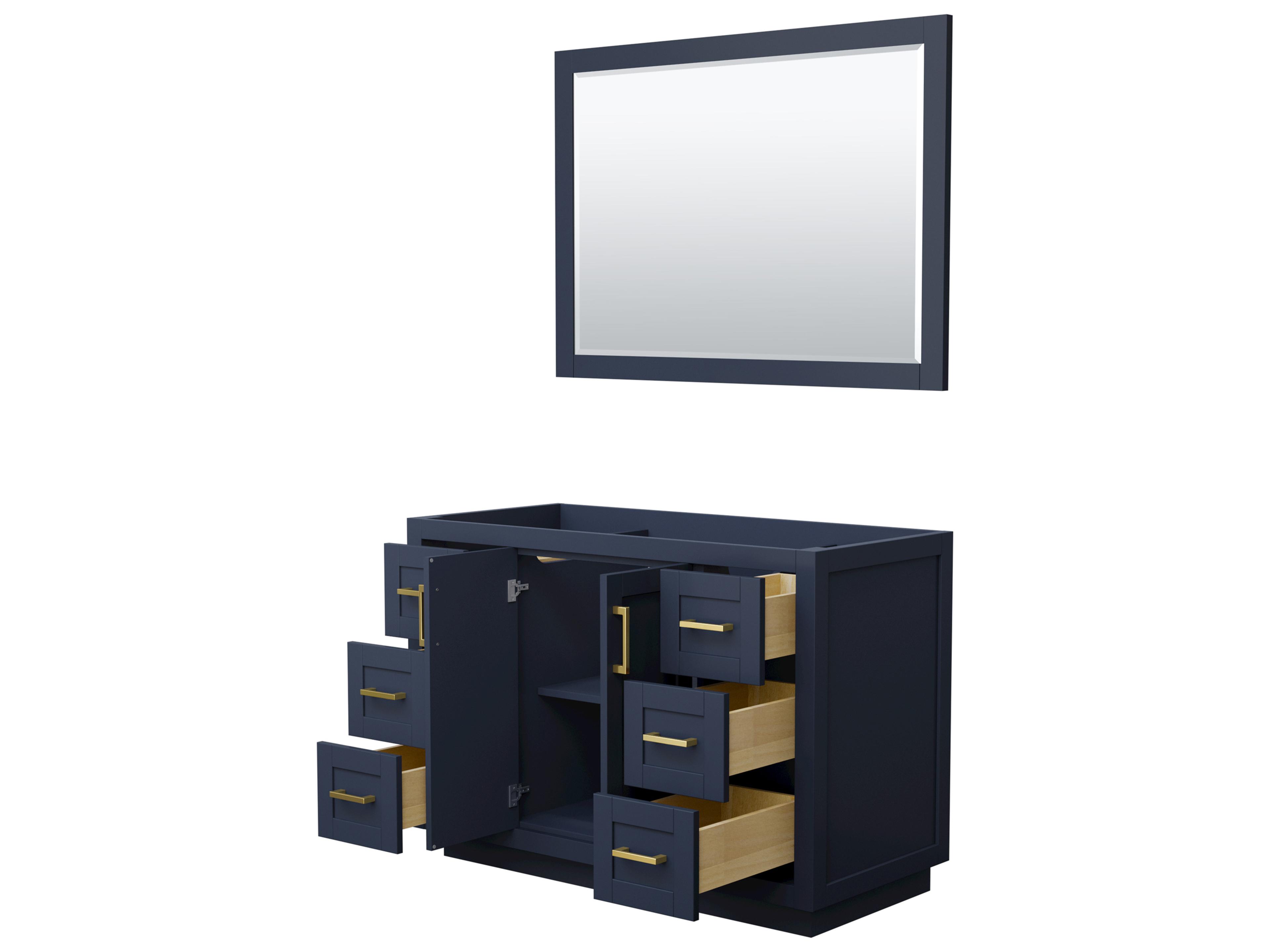 Wyndham Collection Miranda 47" Dark Blue Vanity with 46" Mirror