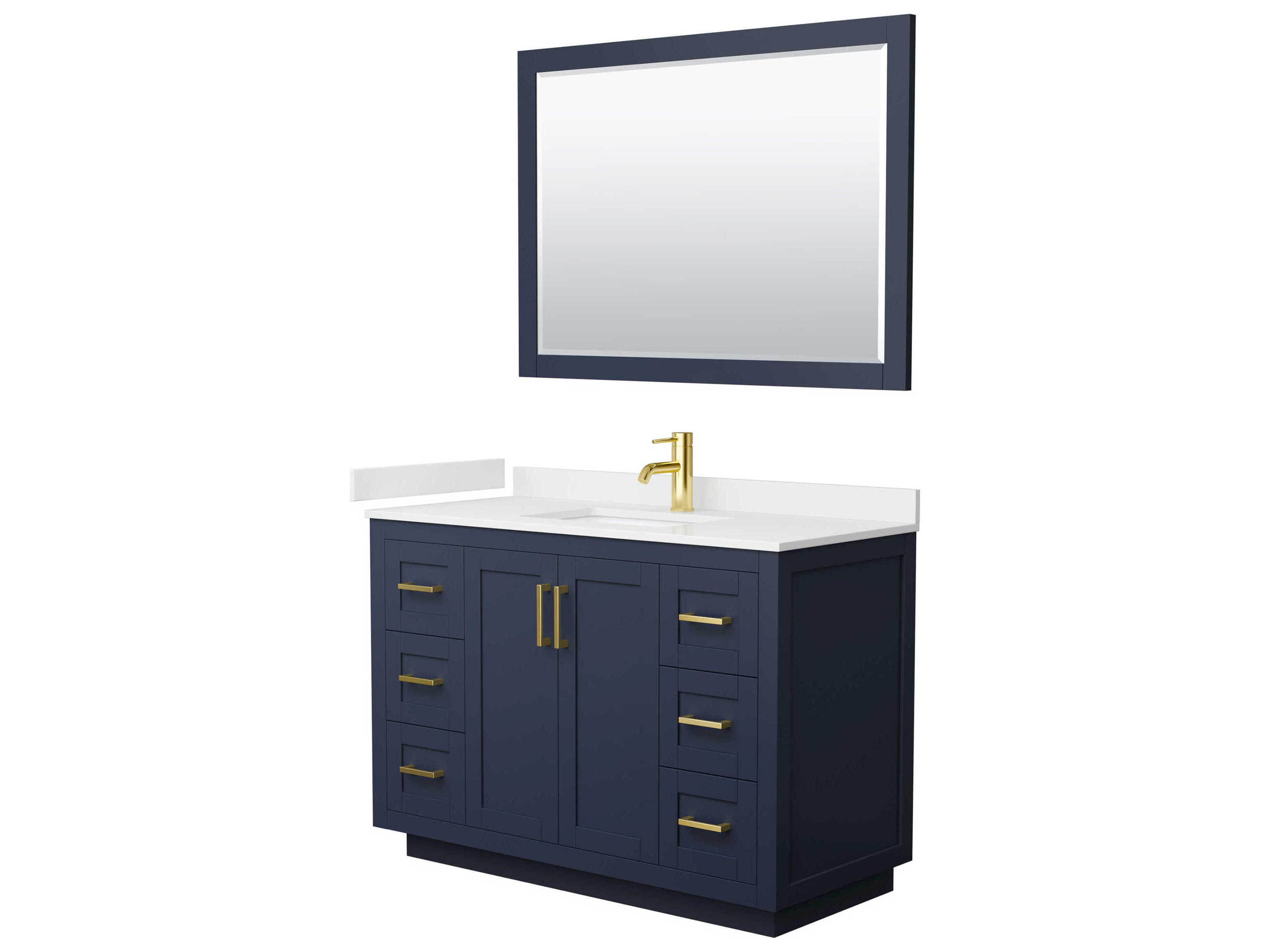 Wyndham Collection Miranda 48" Dark Blue Vanity with 46" Mirror