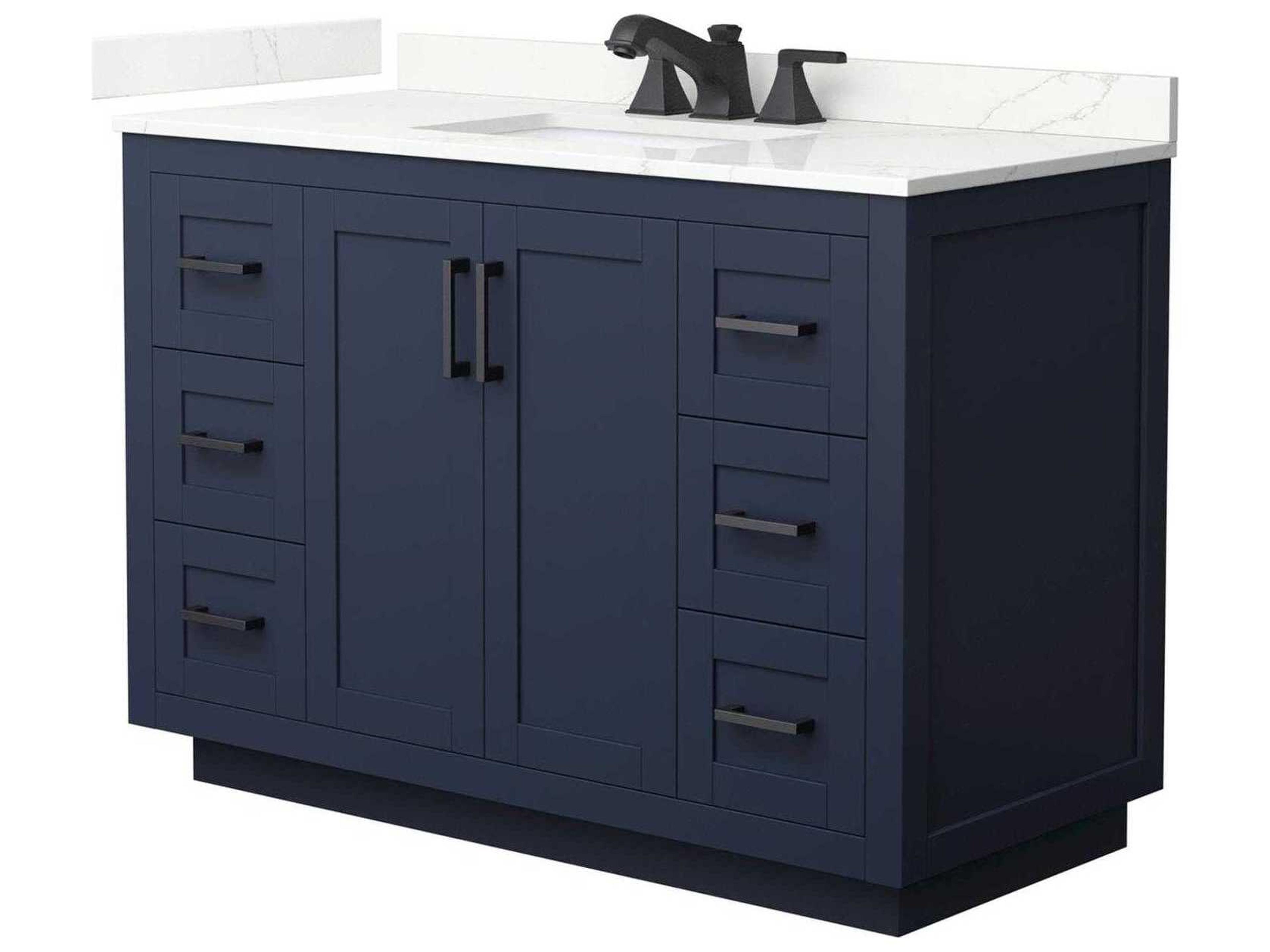 Wyndham Collection Miranda 48" Dark Blue Vanity