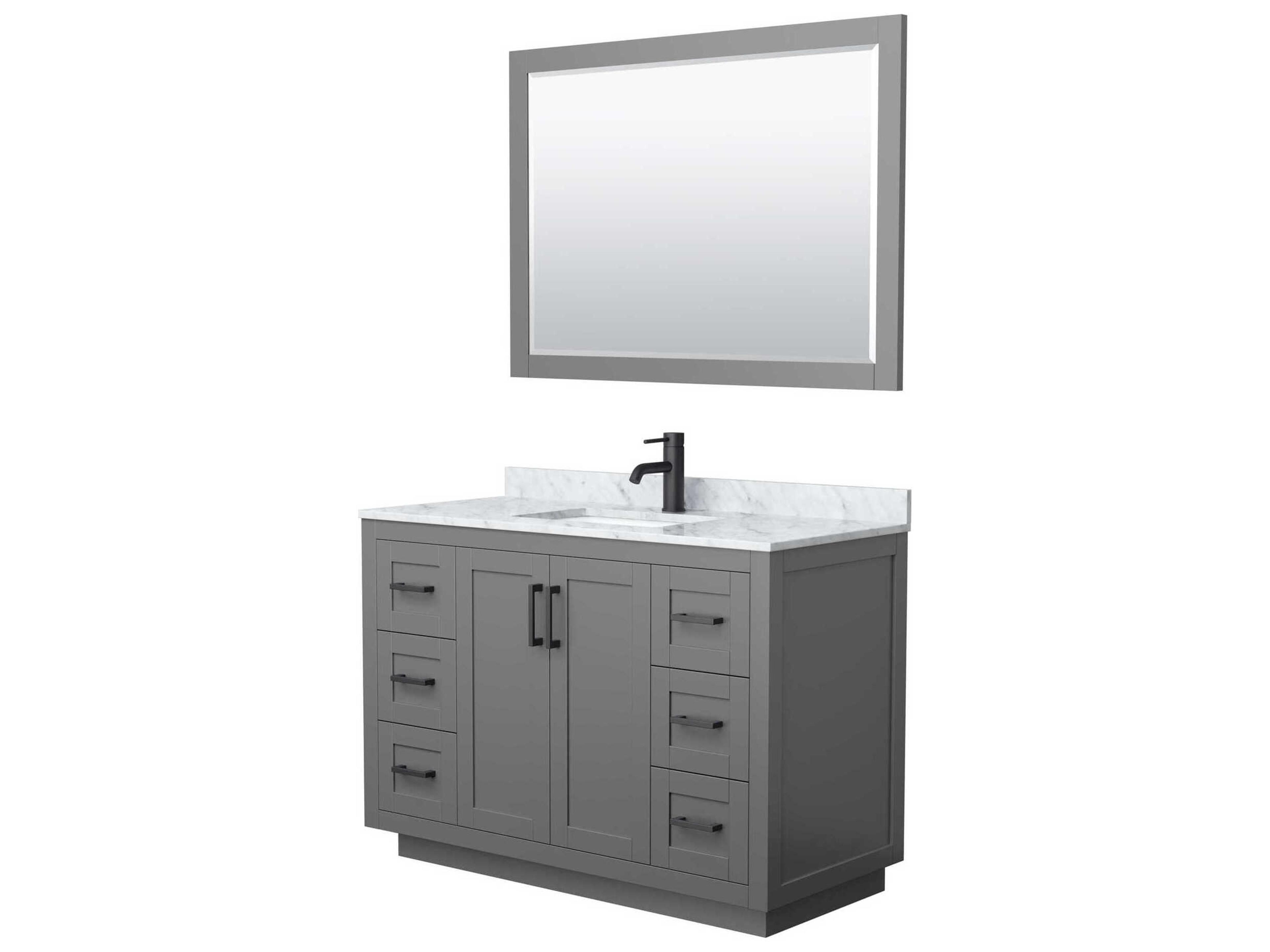 Wyndham Collection Miranda 48" Dark Gray Vanity with 46" Mirror
