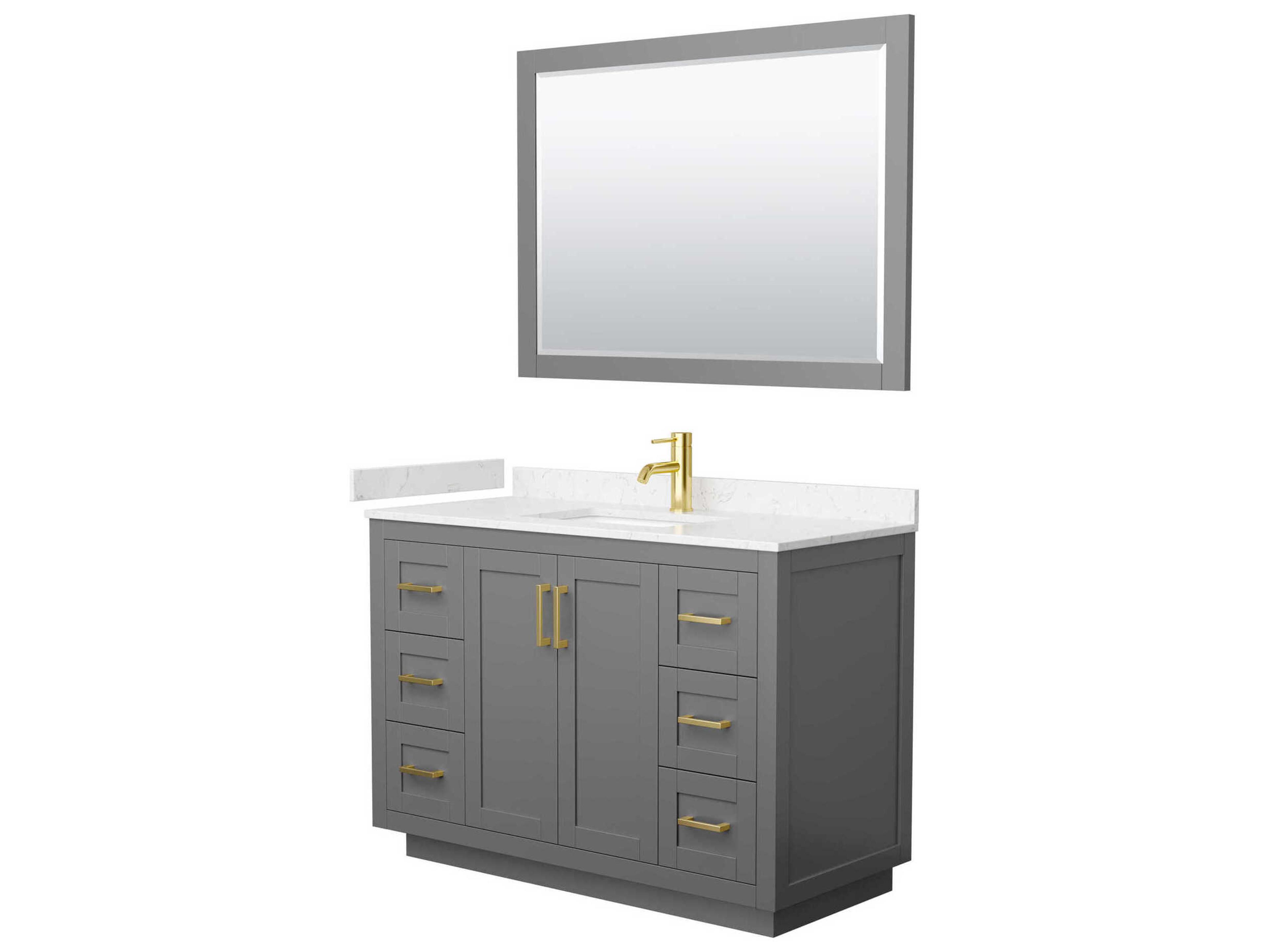 Wyndham Collection Miranda 48" Dark Gray Vanity with 46" Mirror