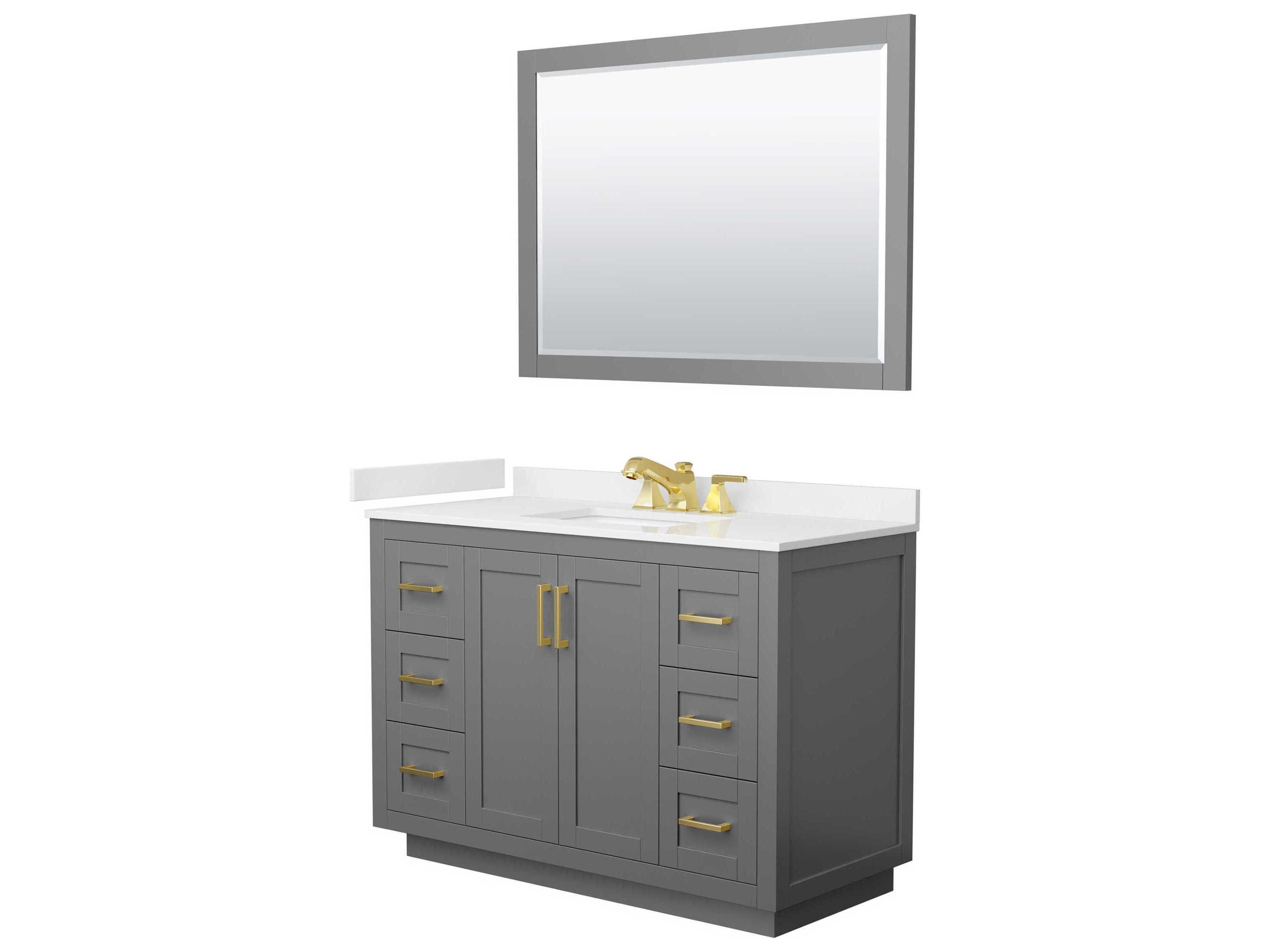 Wyndham Collection Miranda 48" Dark Gray Vanity with 46" Mirror