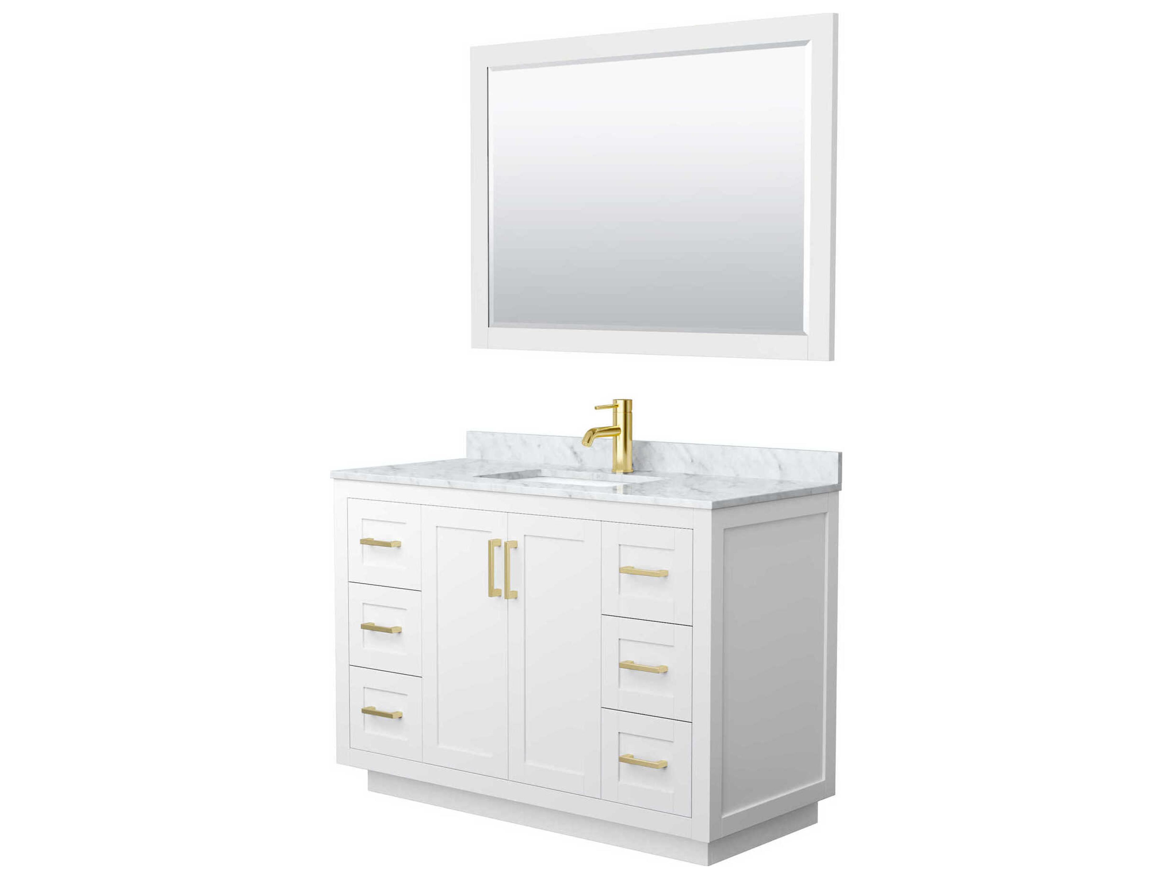 Wyndham Collection Miranda 48" White Vanity with 46" Mirror