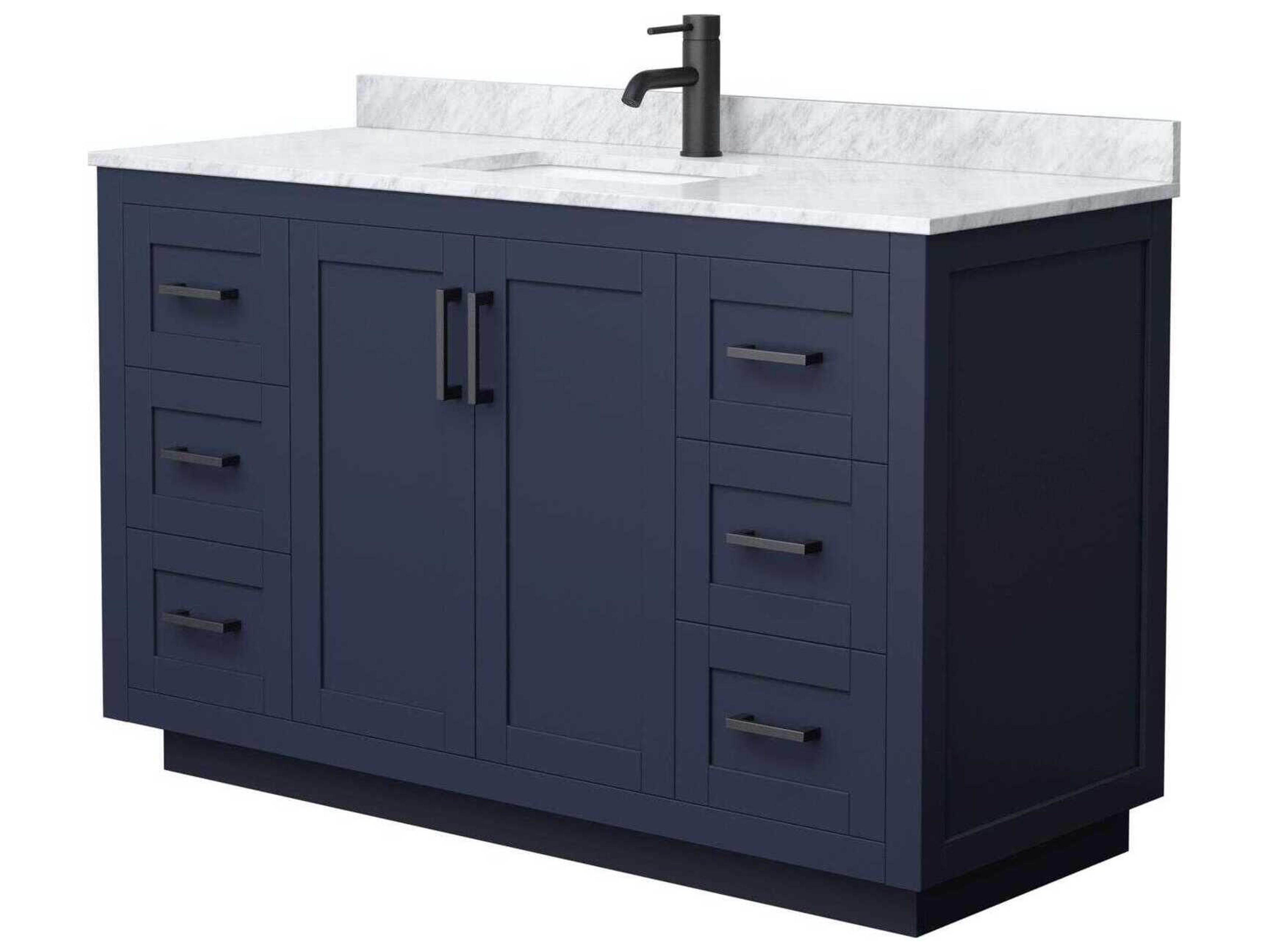 Wyndham Collection Miranda 54" Dark Blue Vanity