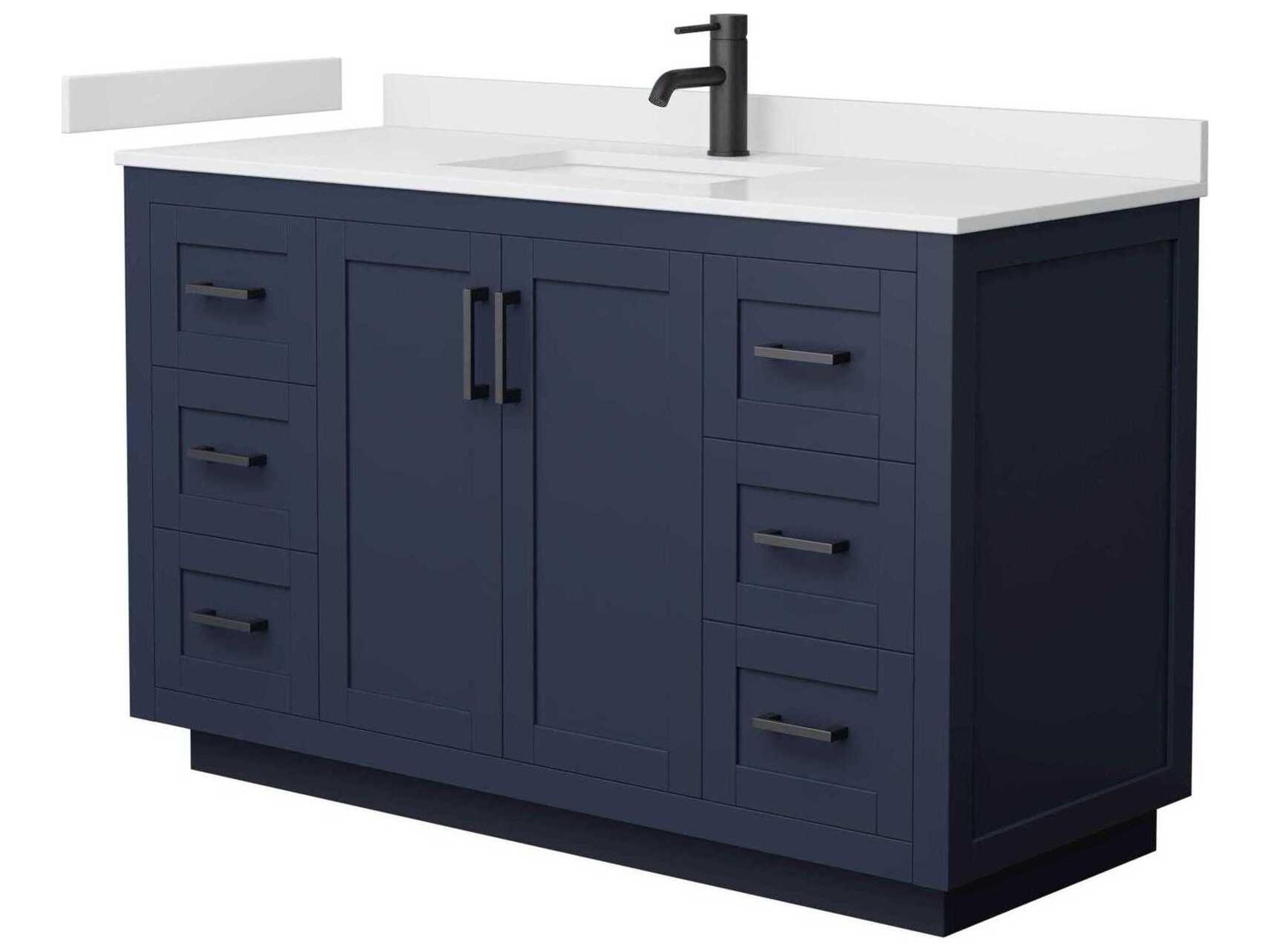 Wyndham Collection Miranda 54" Dark Blue Vanity