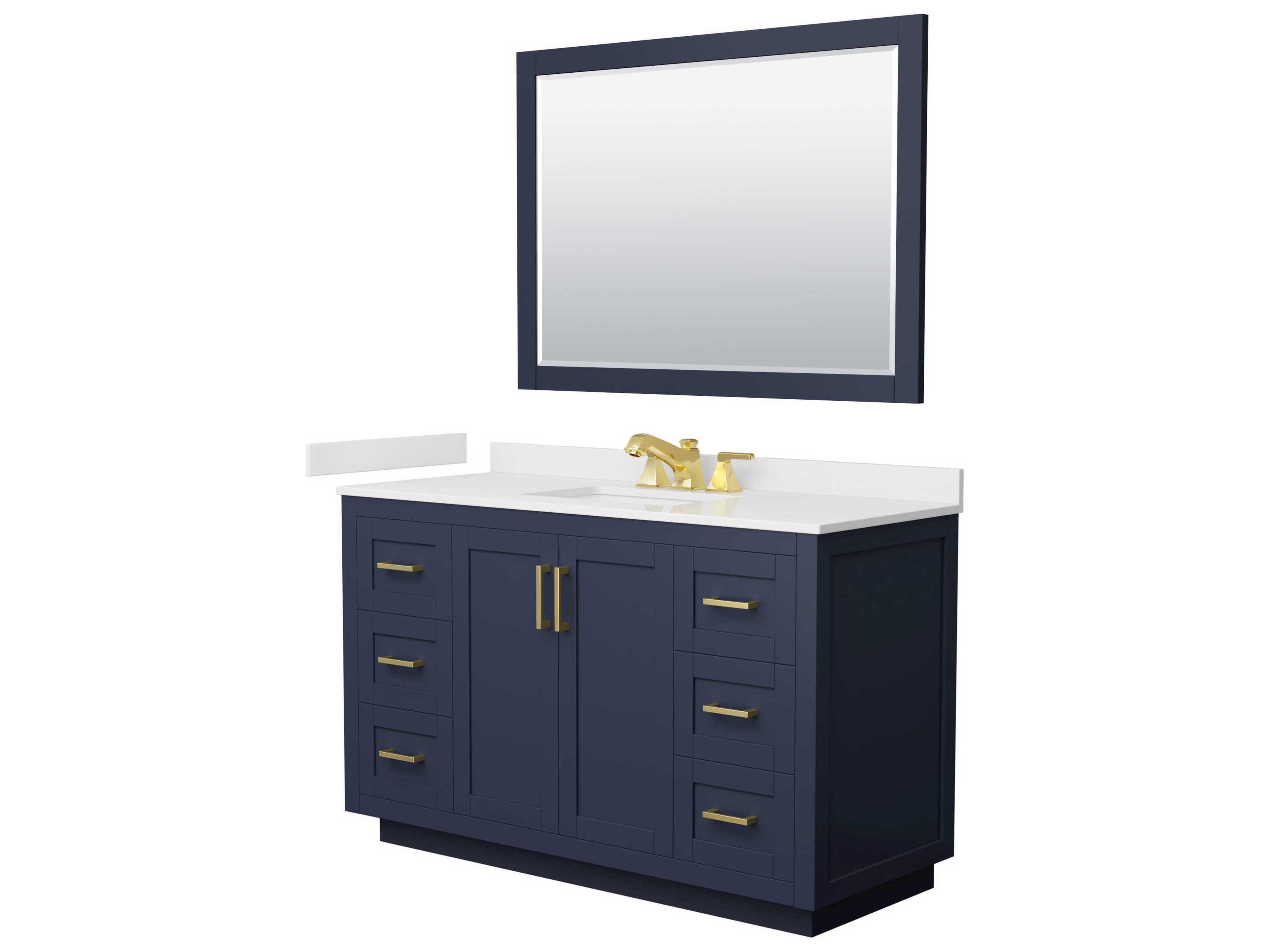 Wyndham Collection Miranda 54" Dark Blue Vanity with 46" Mirror