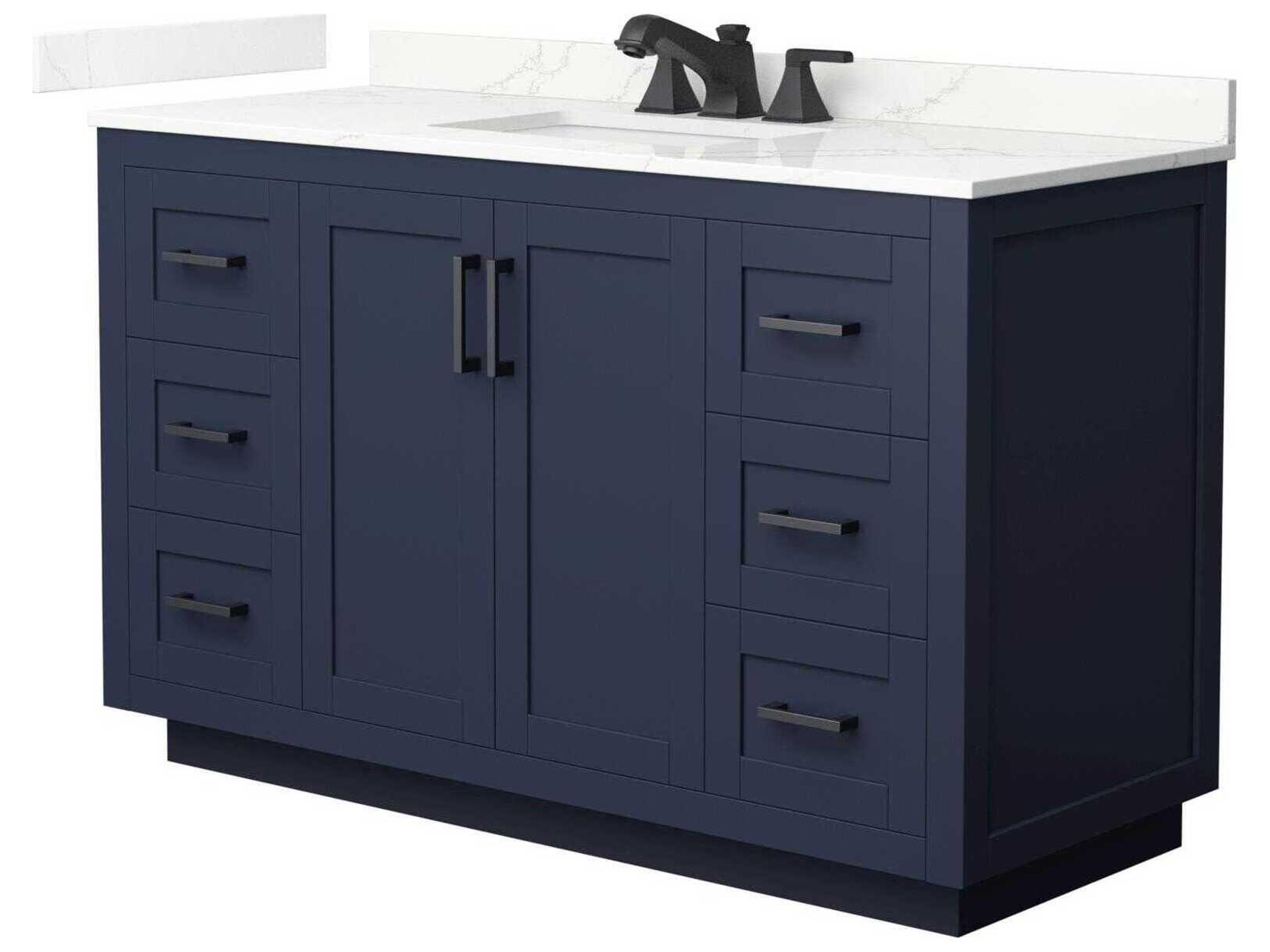 Wyndham Collection Miranda 54" Dark Blue Vanity