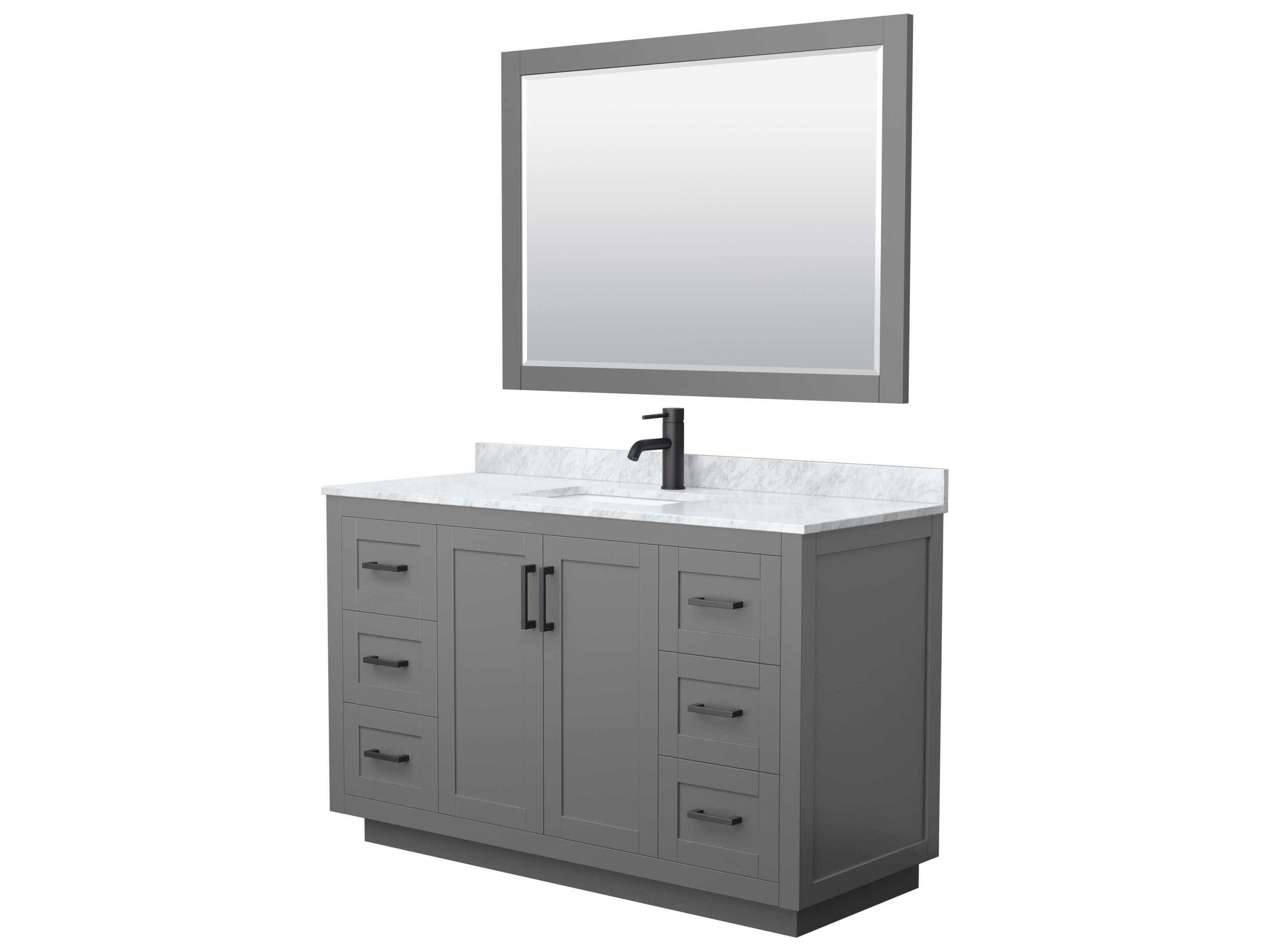 Wyndham Collection Miranda 54" Dark Gray Vanity with 46" Mirror