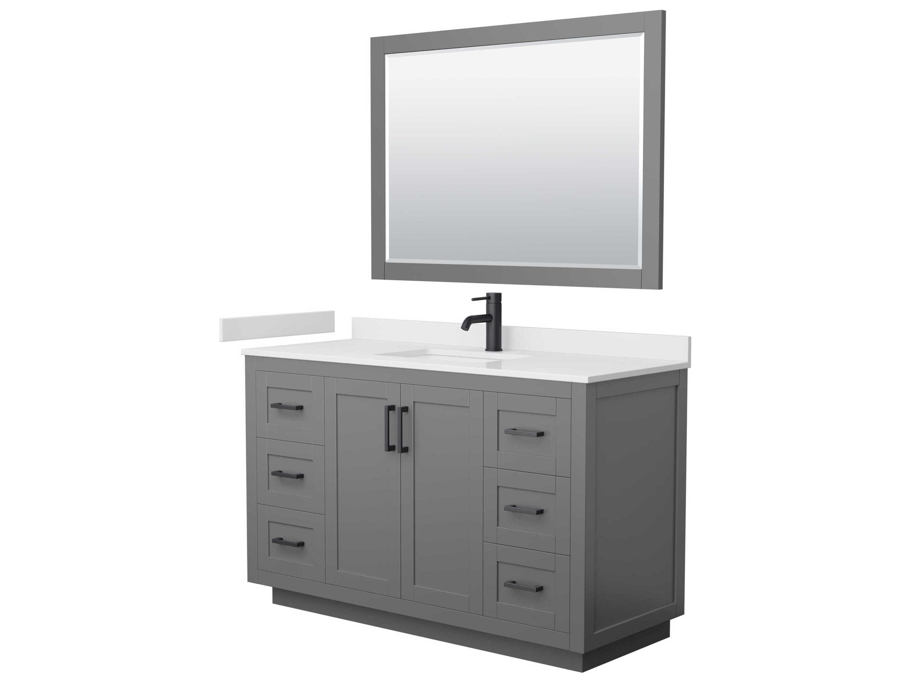 Wyndham Collection Miranda 54" Dark Gray Vanity with 46" Mirror