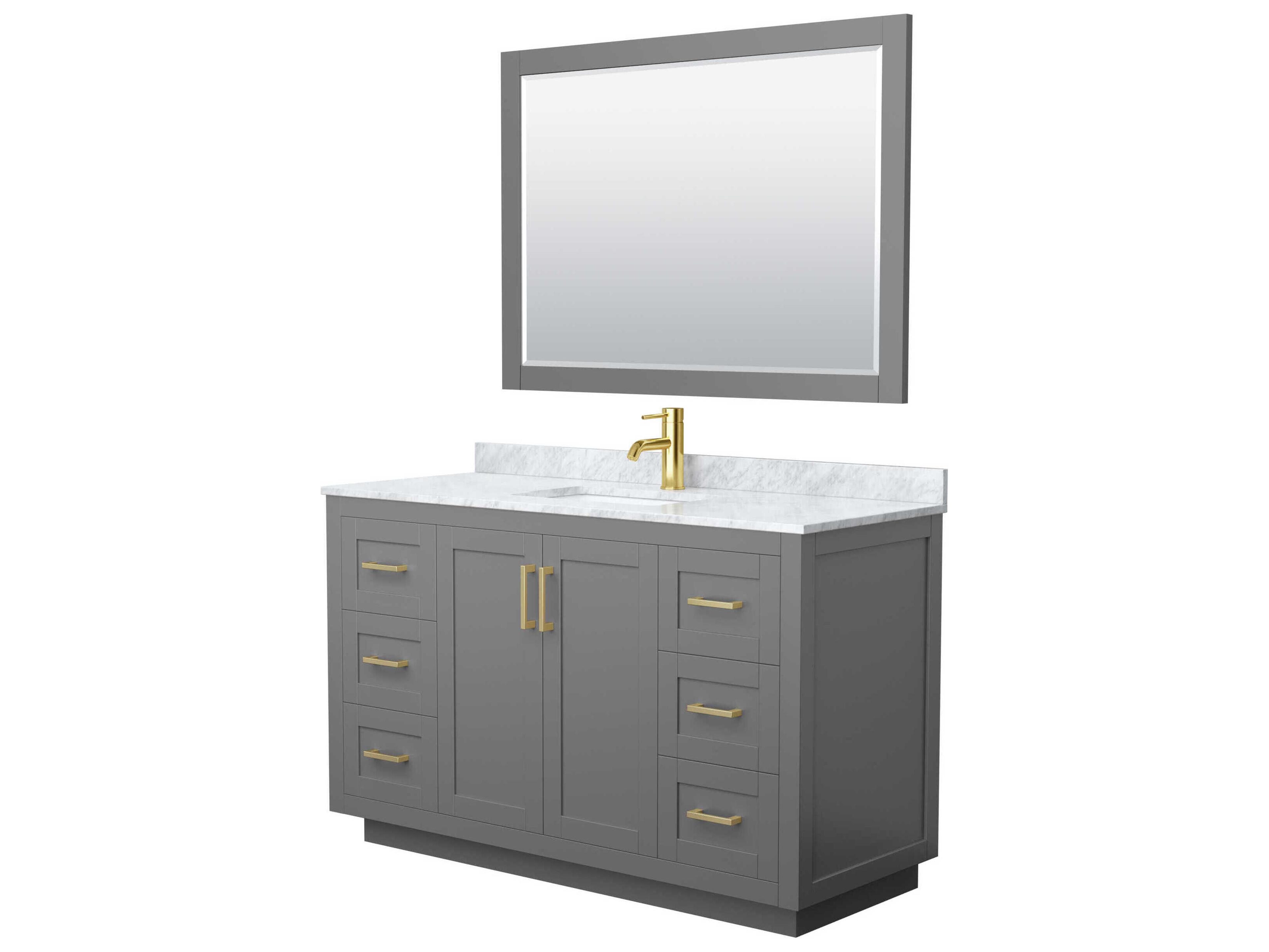 Wyndham Collection Miranda 54" Dark Gray Vanity with 46" Mirror