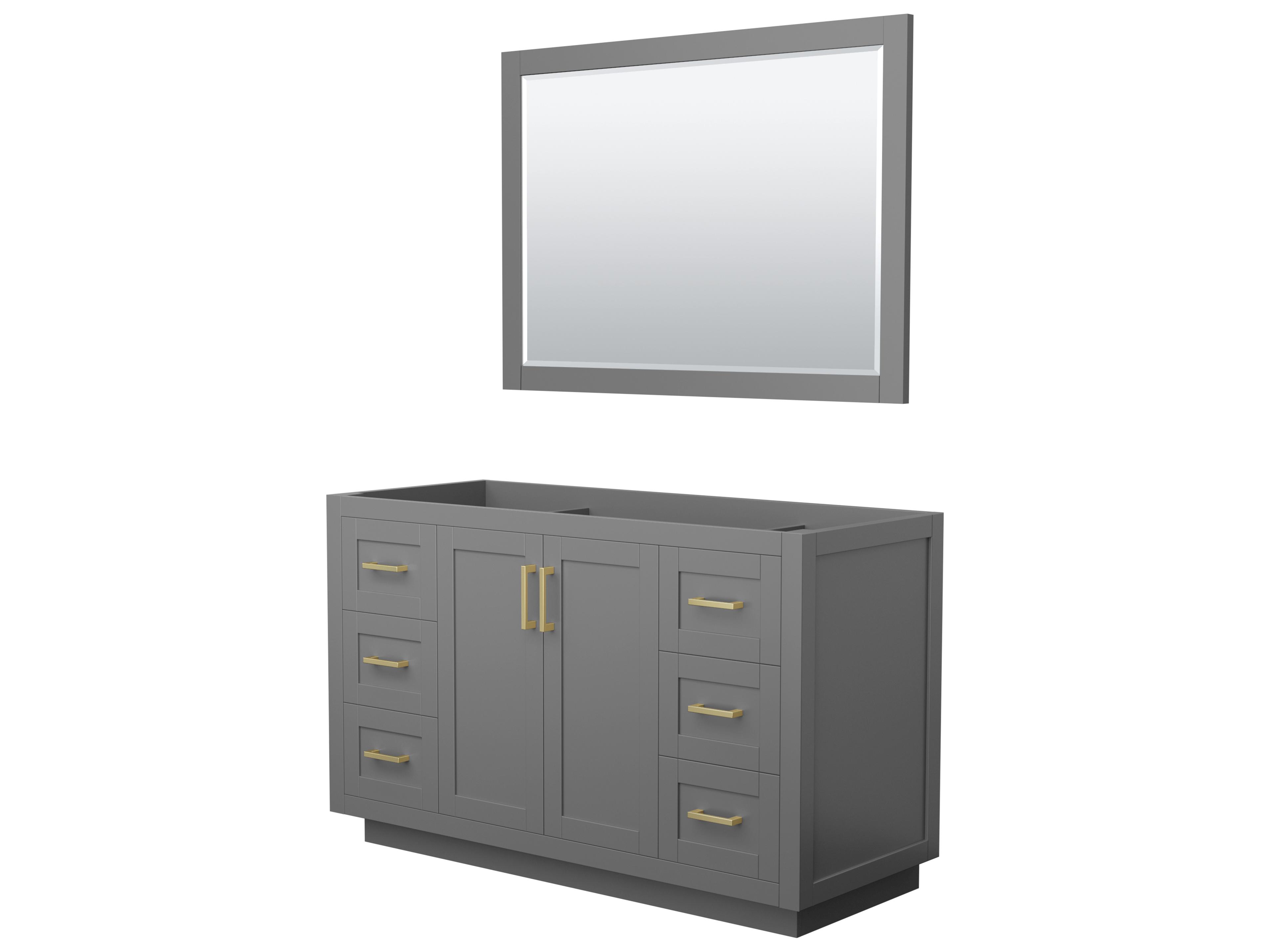 Wyndham Collection Miranda 53" Dark Gray Vanity with 46" Mirror