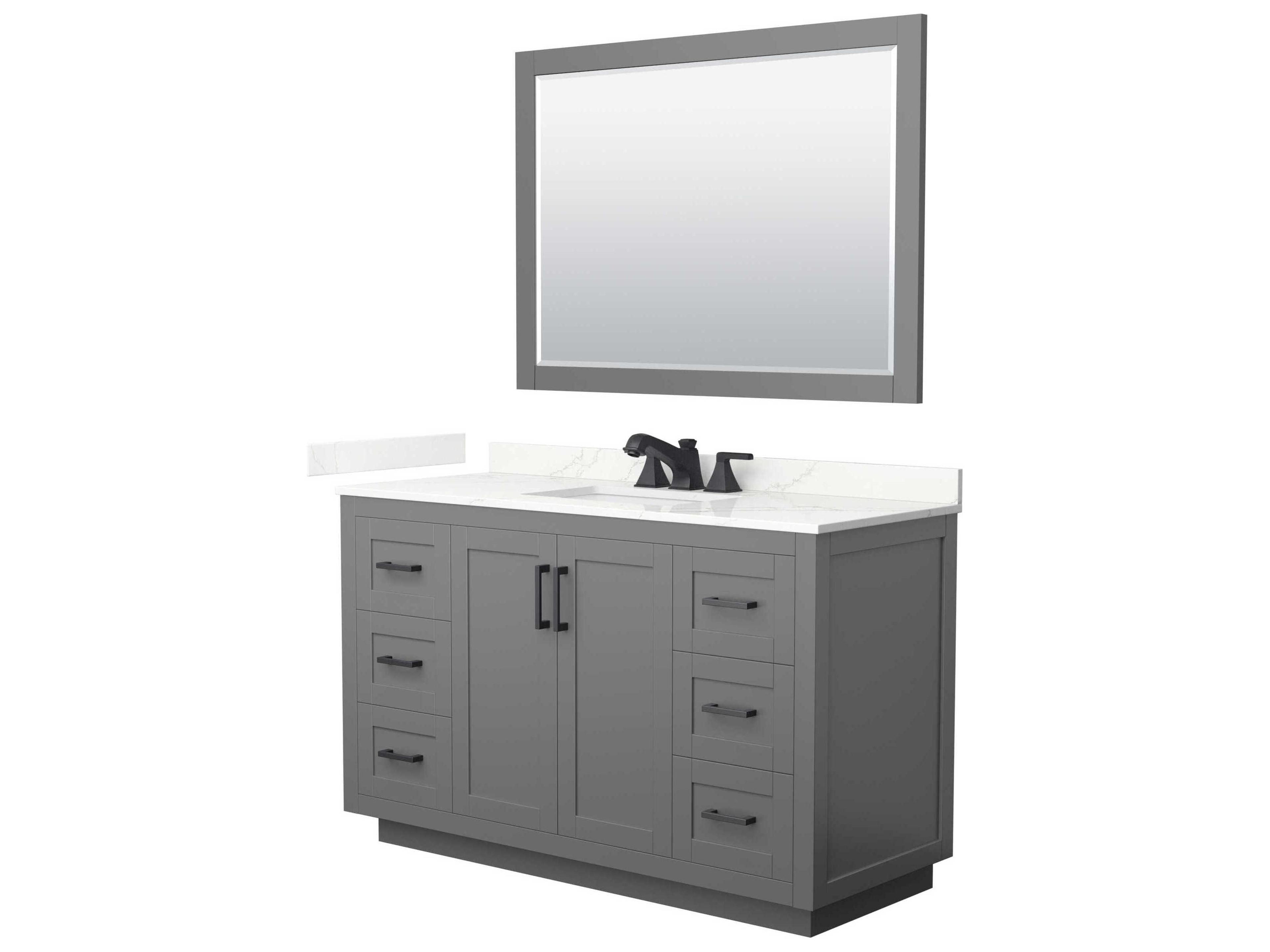 Wyndham Collection Miranda 54" Dark Gray Vanity with 46" Mirror